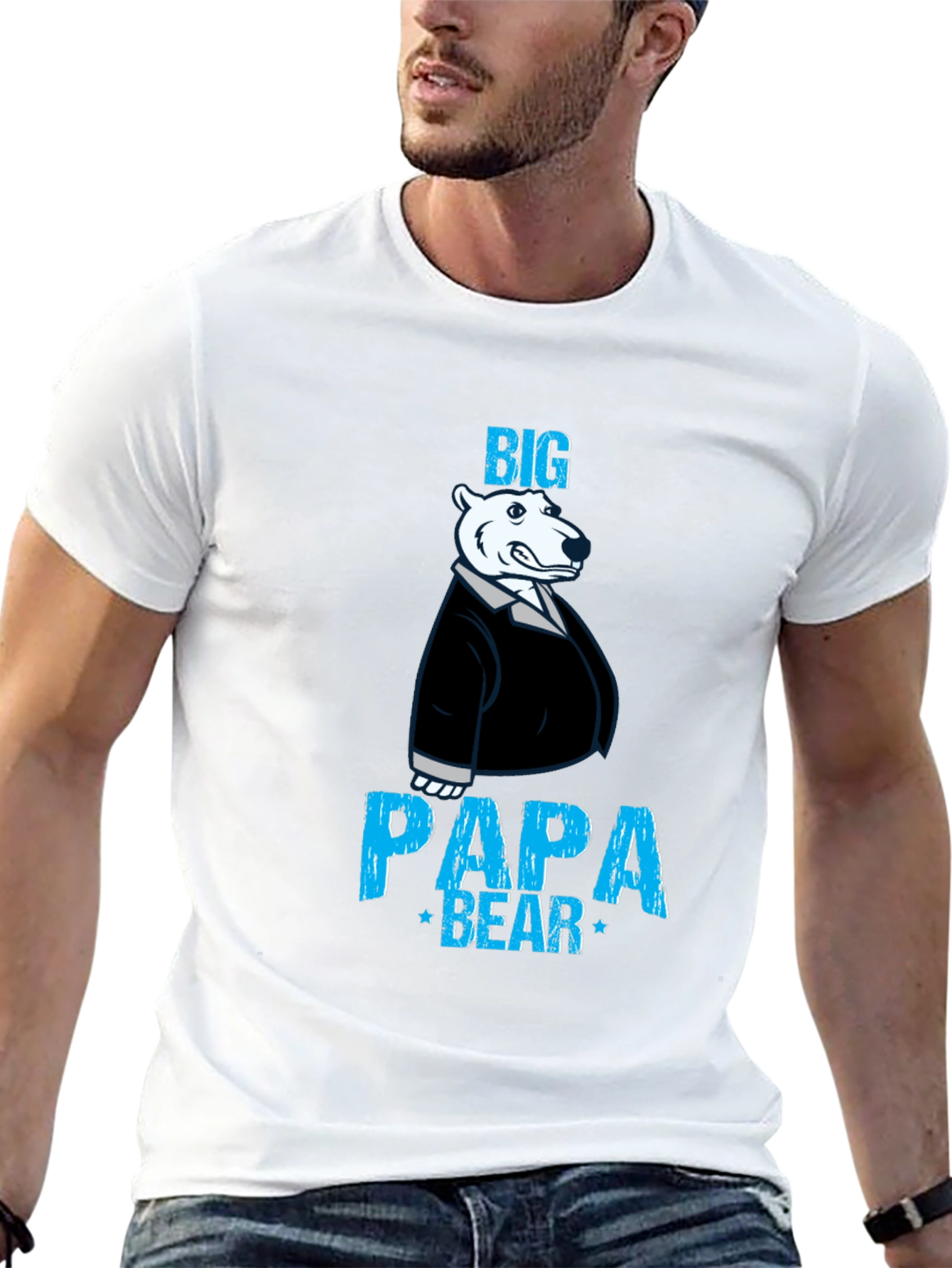 Big Papa Bear Graphic Tee - Mens Black T-Shirt
