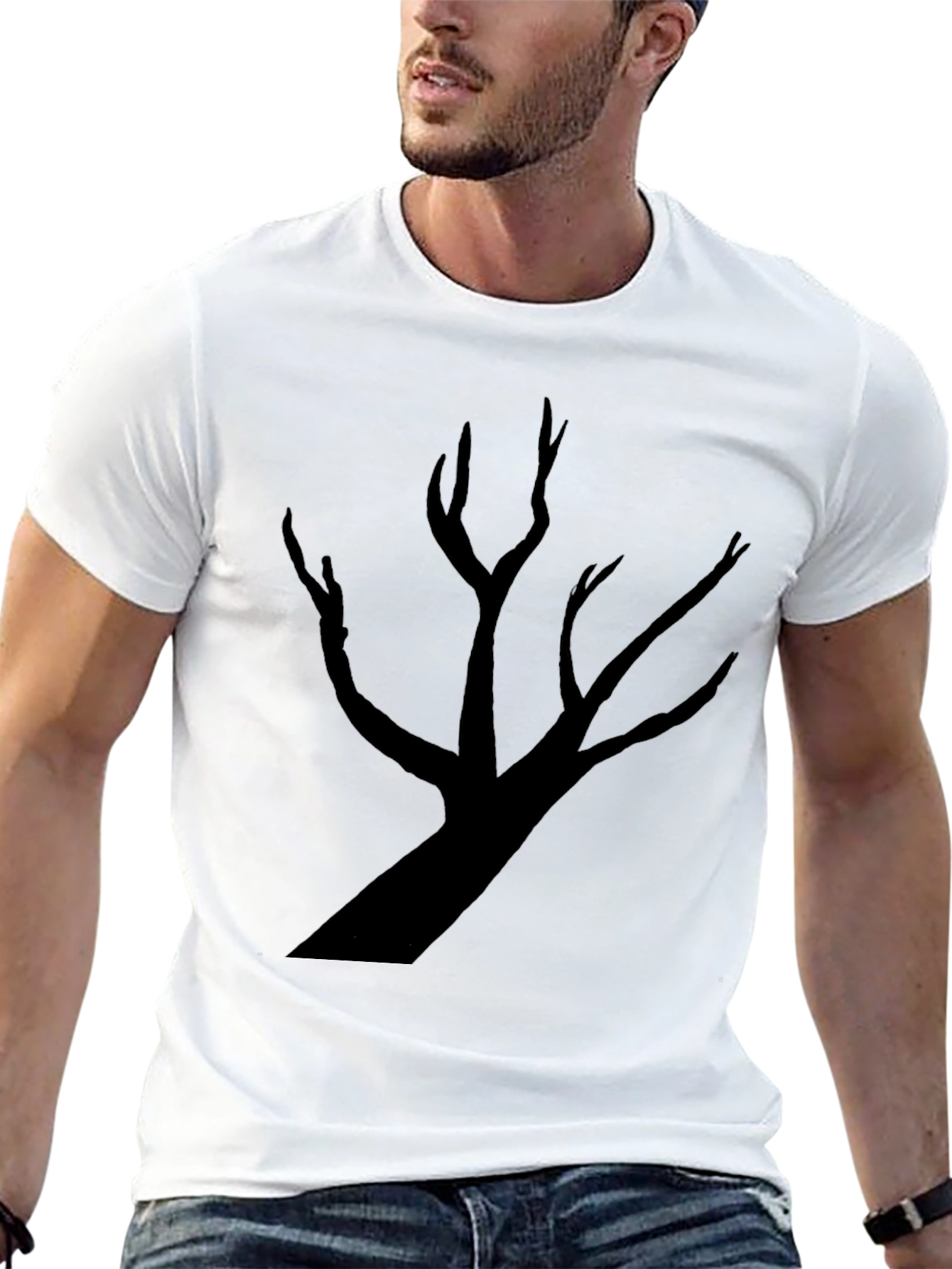 Black Tree Graphic Tee - Mens Casual T-Shirt