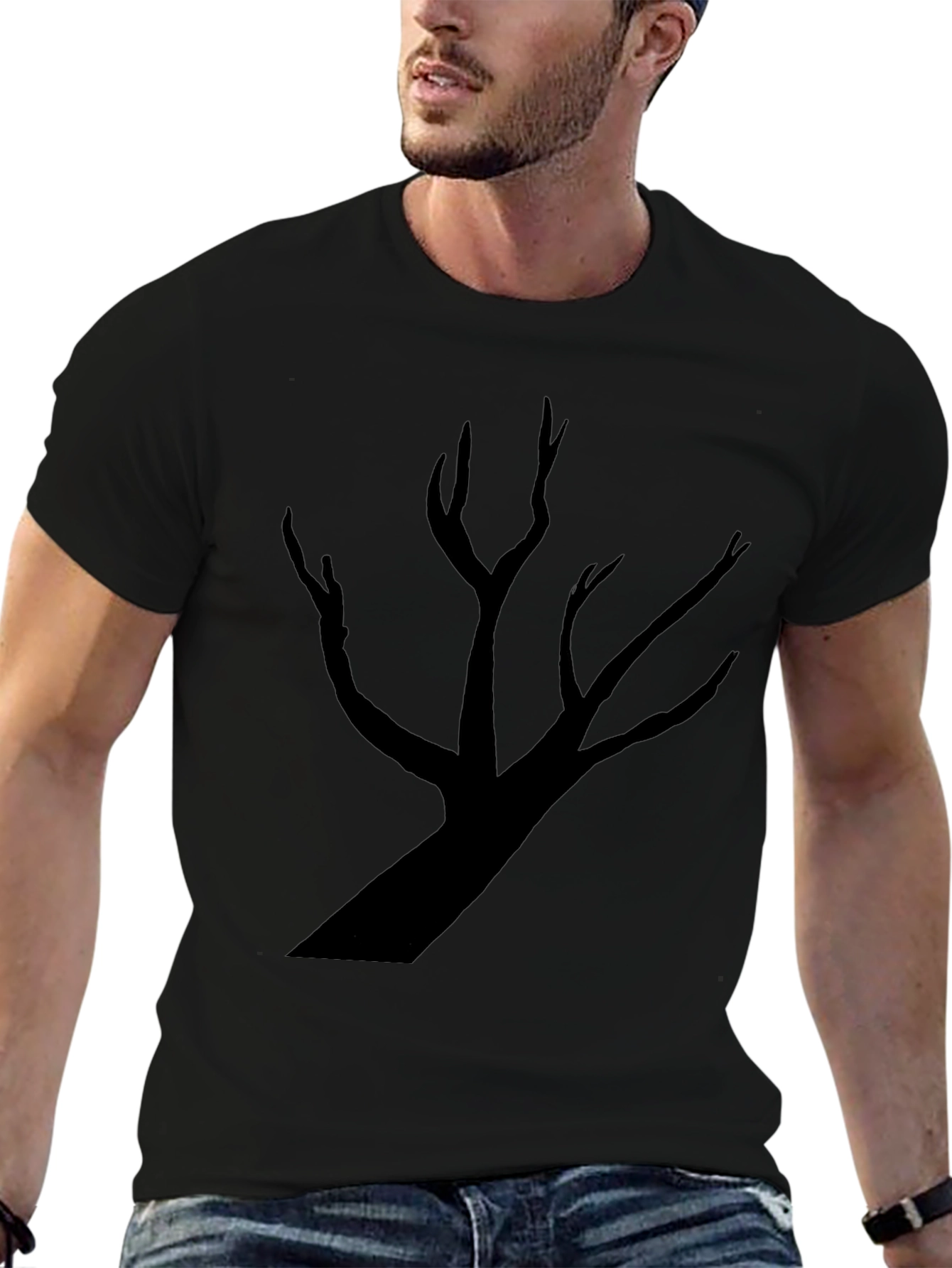Black Tree Graphic Tee - Mens Casual T-Shirt