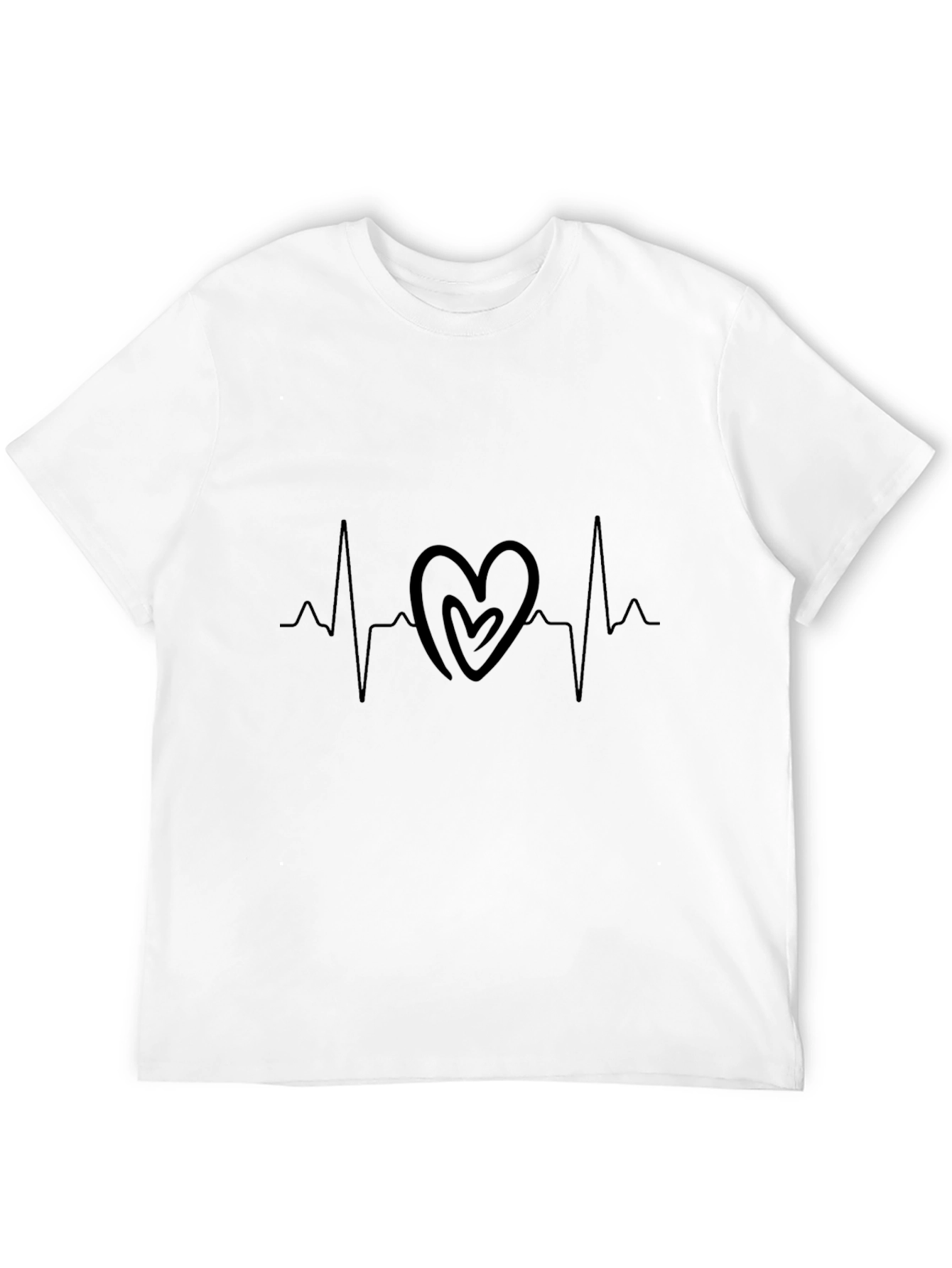 Heartbeat Heart Graphic Tee - Stylish Mens T-Shirt