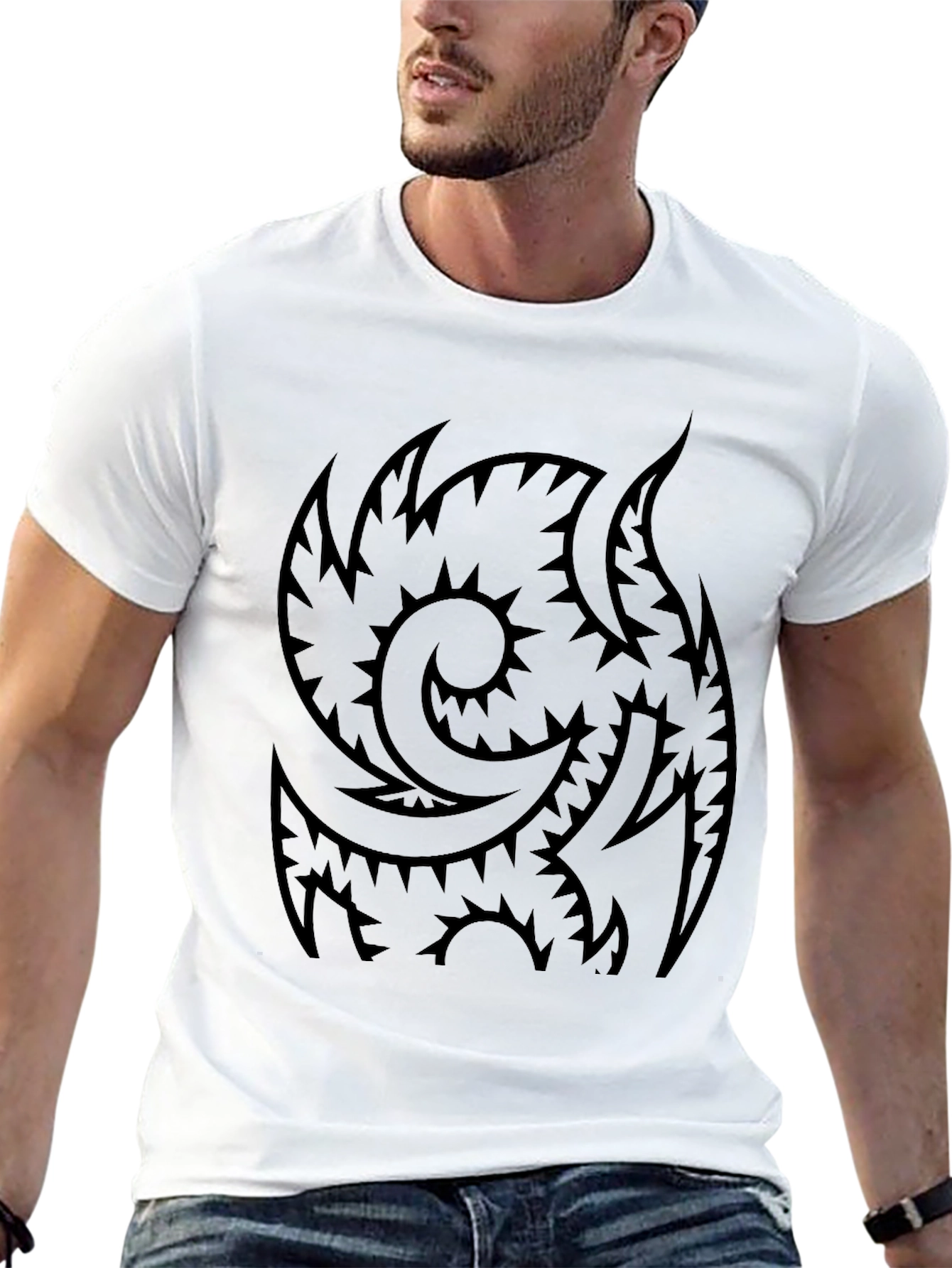 Tribal Tattoo Graphic Black T-Shirt