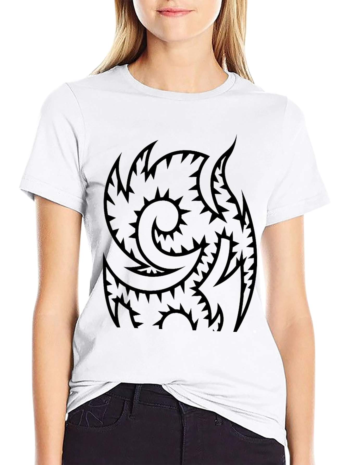 Tribal Tattoo Graphic Black T-Shirt