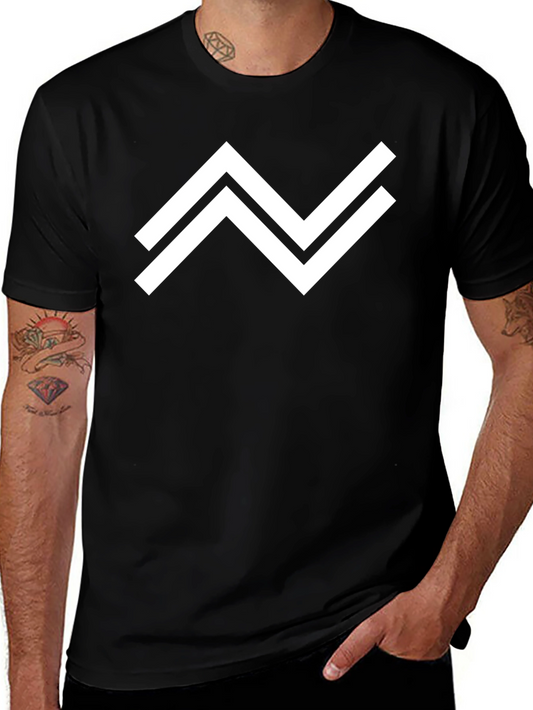 Modern Geometric Graphic Tee - Black Casual Shirt