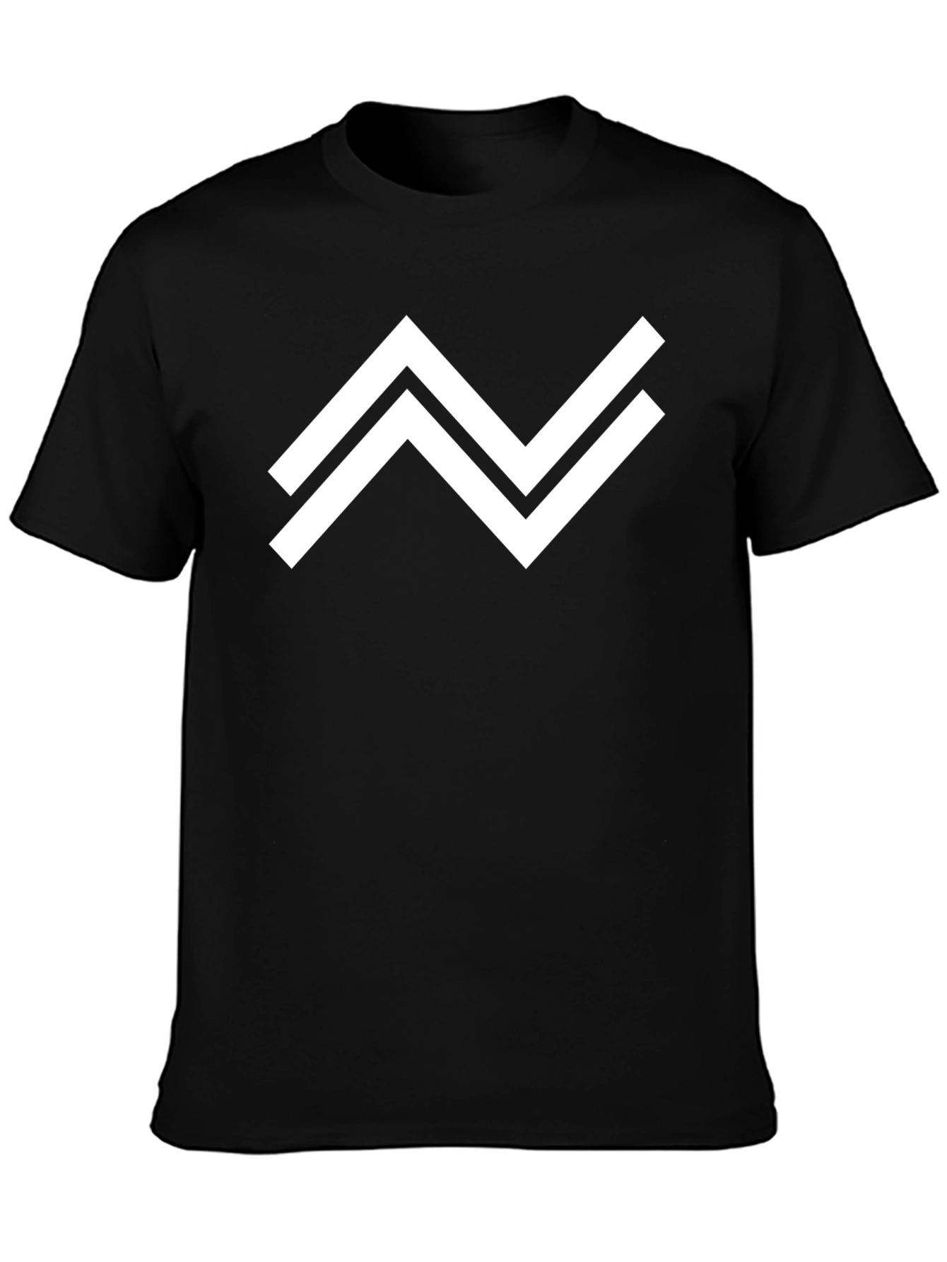 Modern Geometric Graphic Tee - Black Casual Shirt