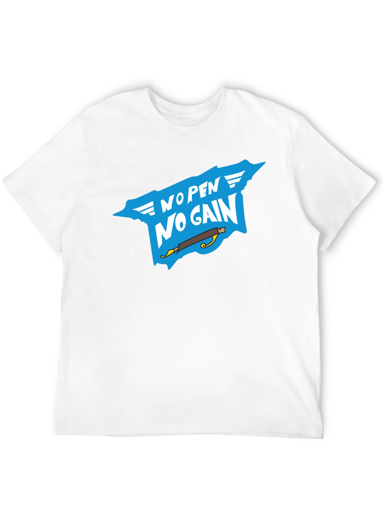 No Pen No Gain T-Shirt - Black Cotton Tee