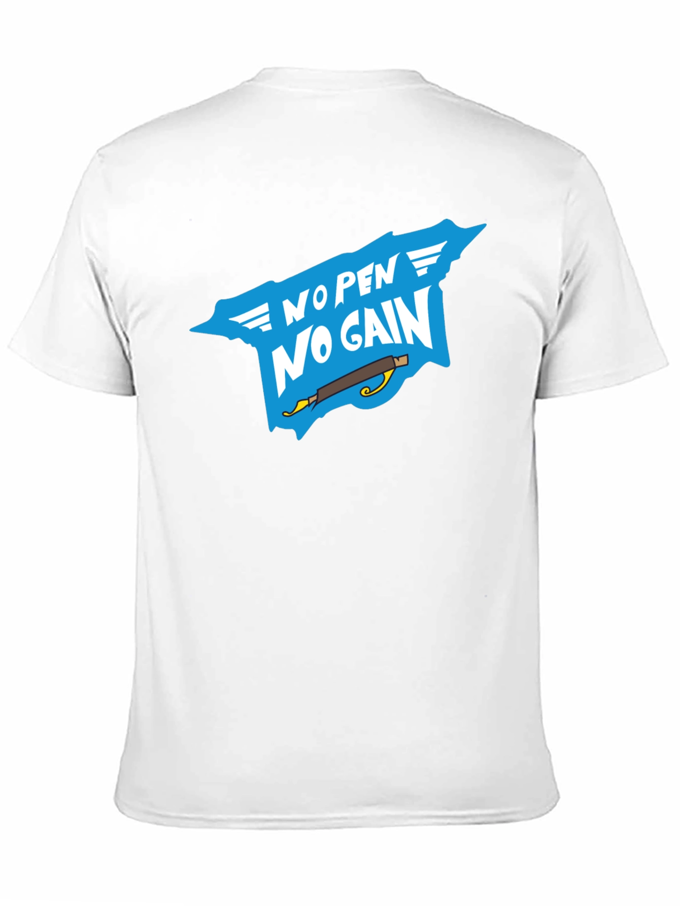No Pen No Gain T-Shirt - Black Cotton Tee