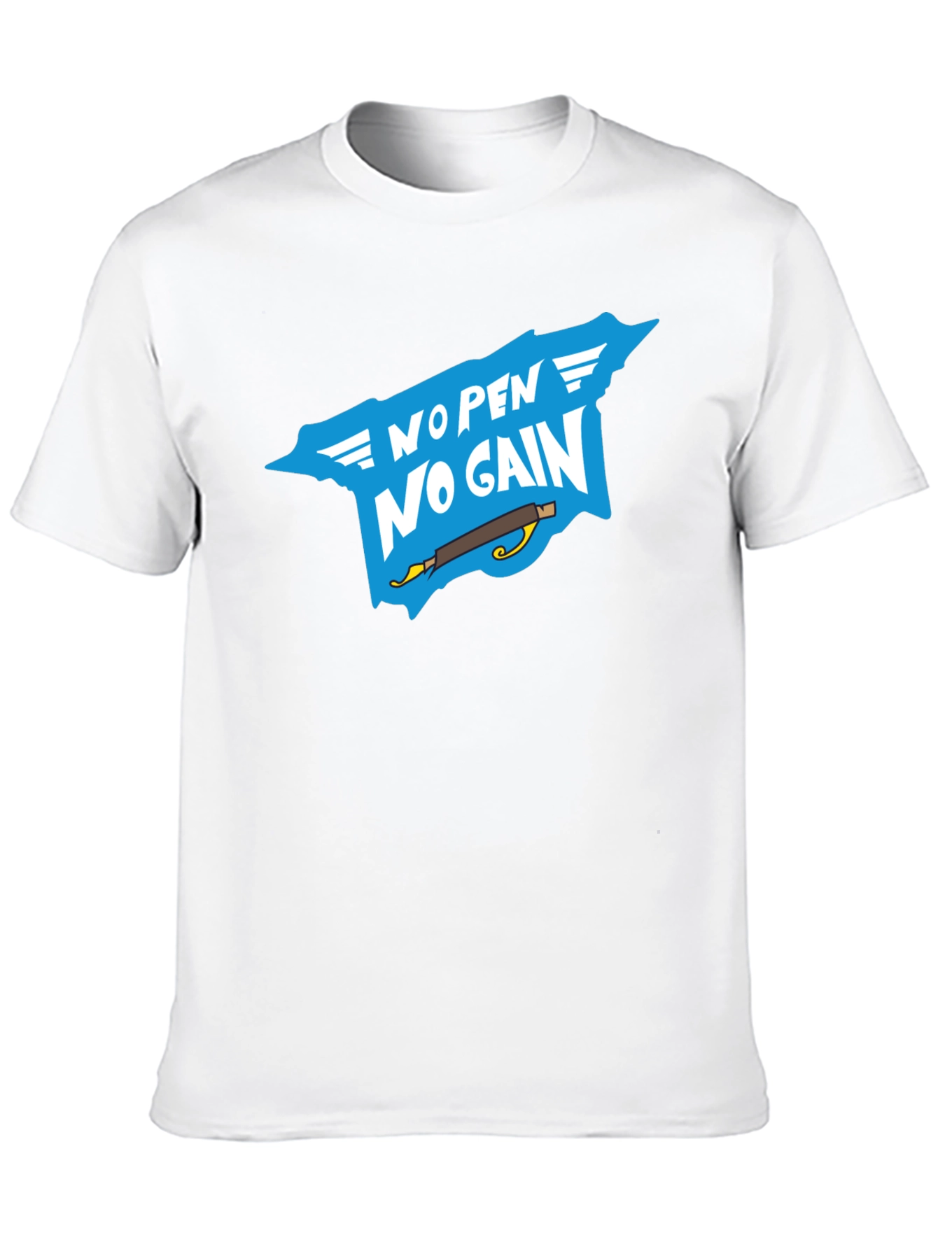 No Pen No Gain T-Shirt - Black Cotton Tee