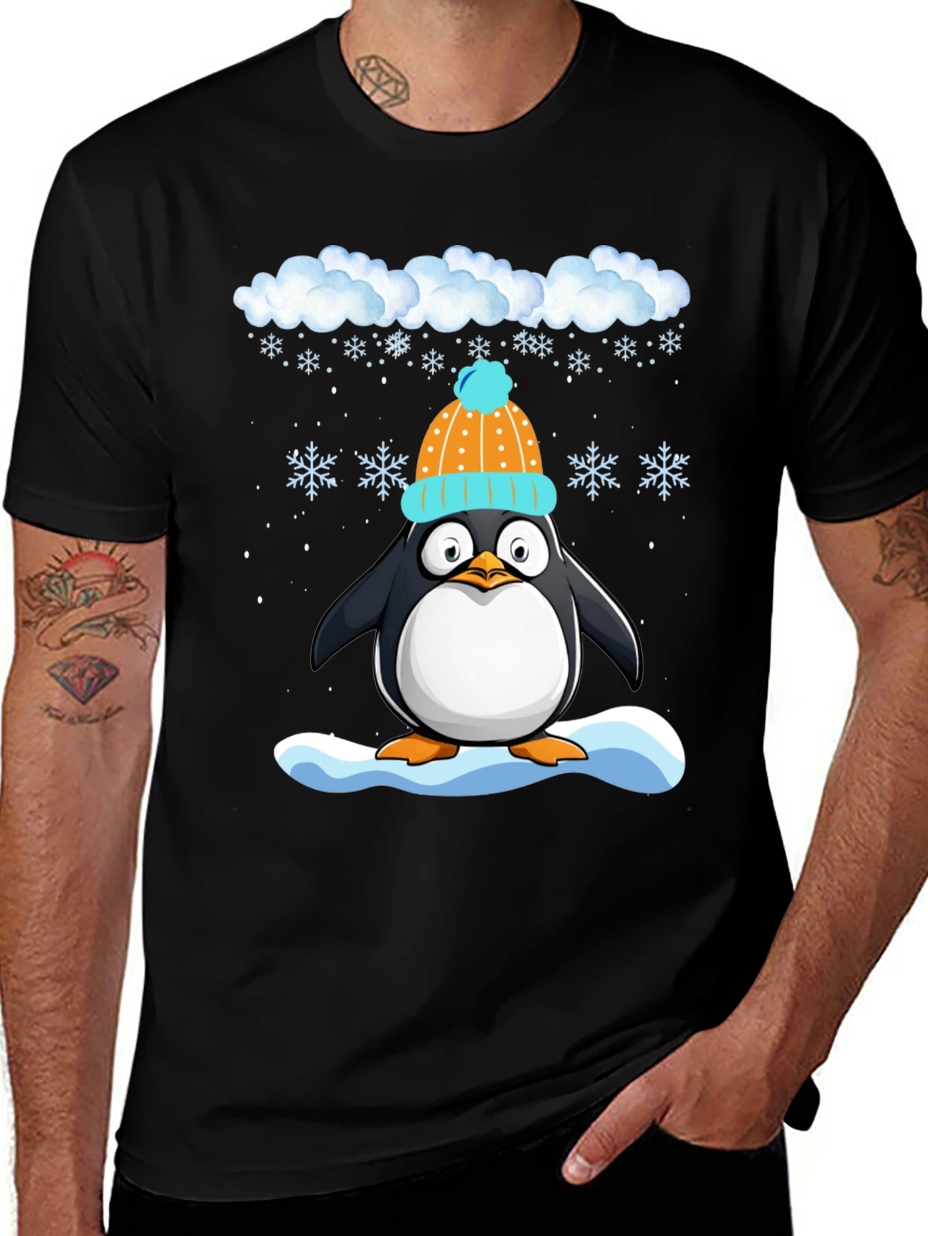 Winter Penguin T-Shirt - Cute Holiday Apparel