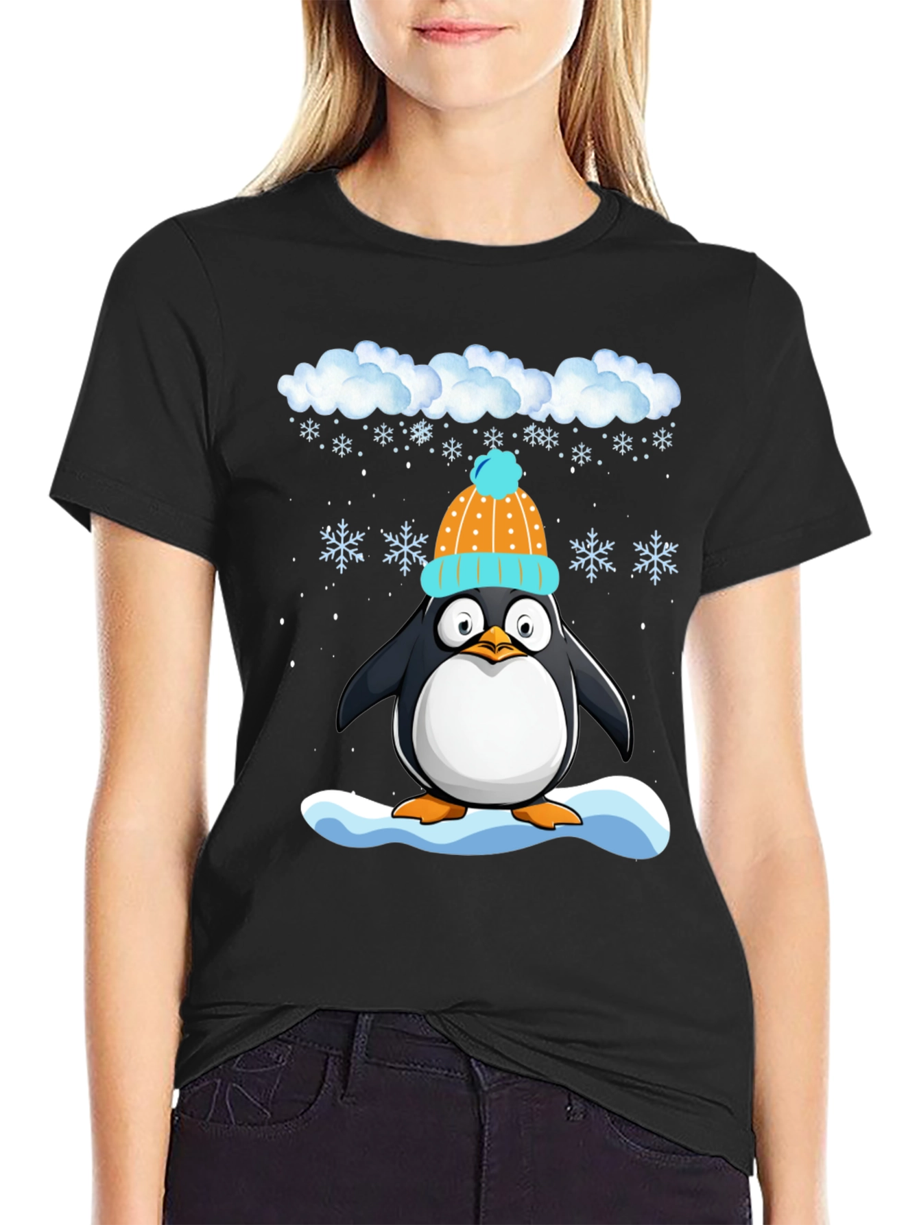 Winter Penguin T-Shirt - Cute Holiday Apparel