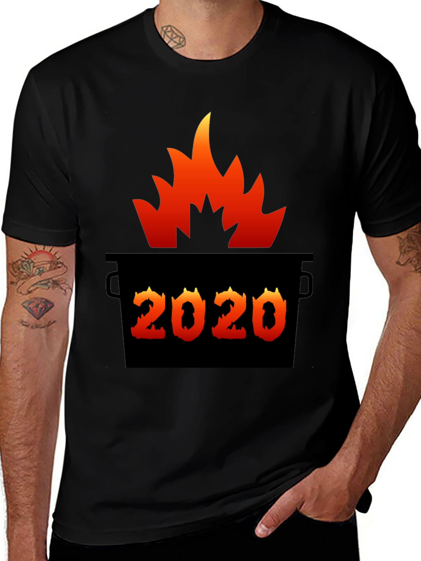 2020 Dumpster Fire T-Shirt Unisex Black Tee