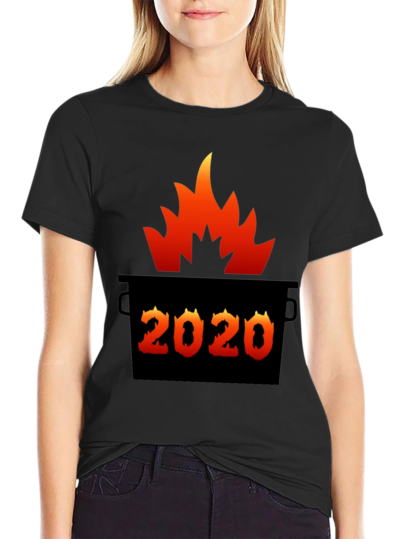 2020 Dumpster Fire T-Shirt Unisex Black Tee