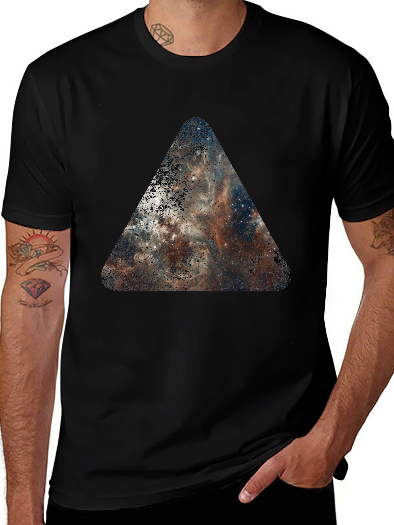 Nebula Triangle Black T-Shirt