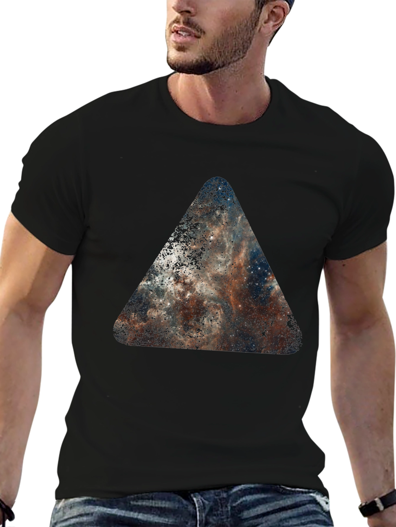 Nebula Triangle Black T-Shirt