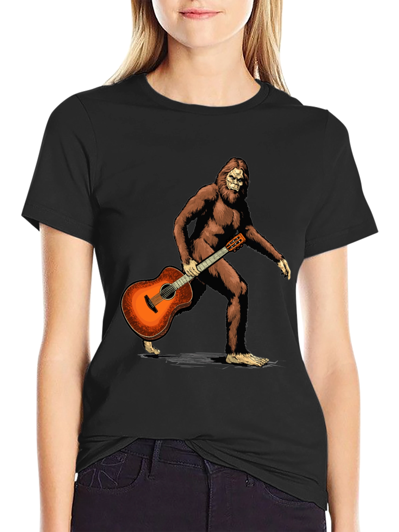 Sasquatch Guitarist Graphic Tee - Black