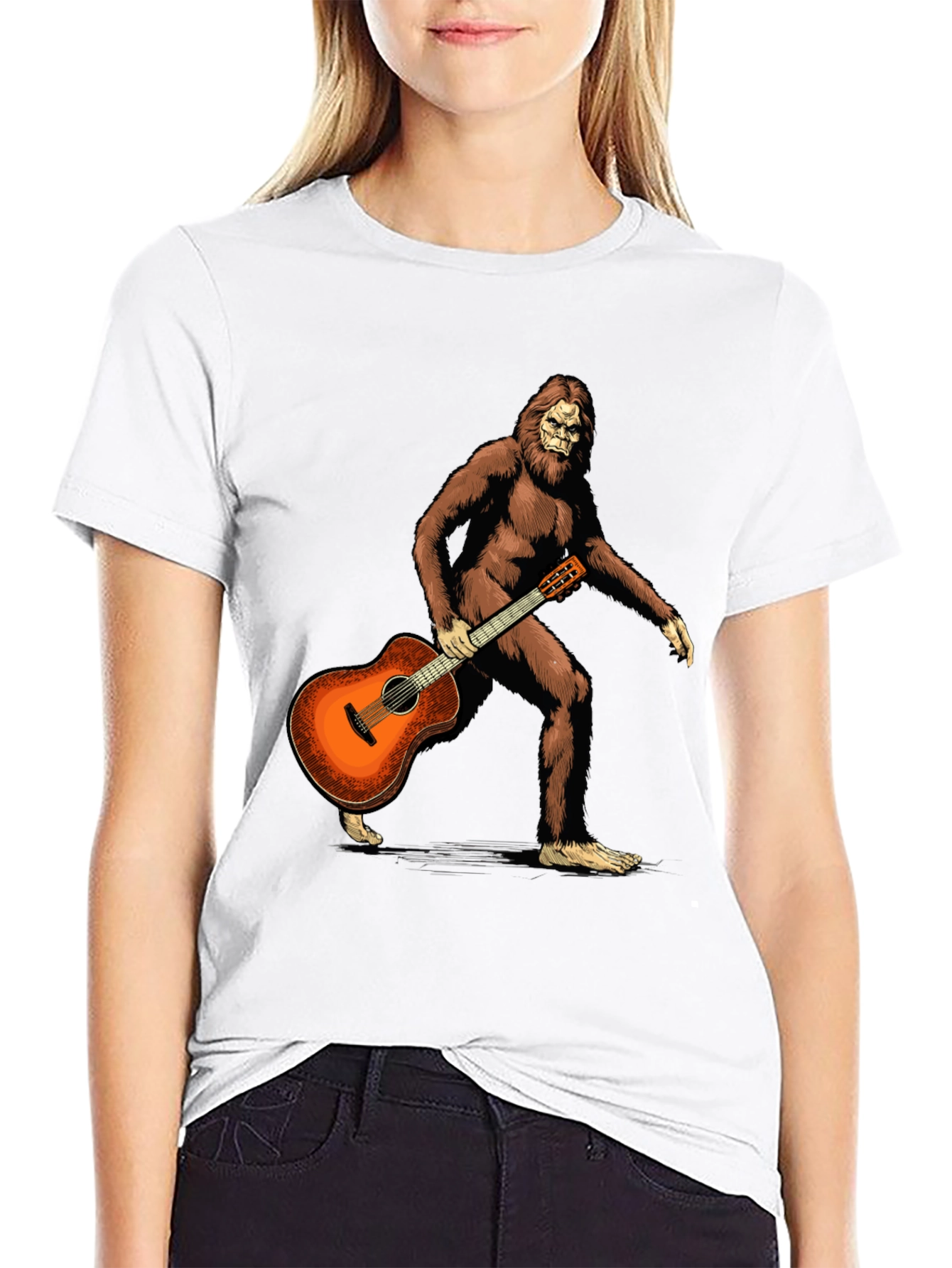 Sasquatch Guitarist Graphic Tee - Black