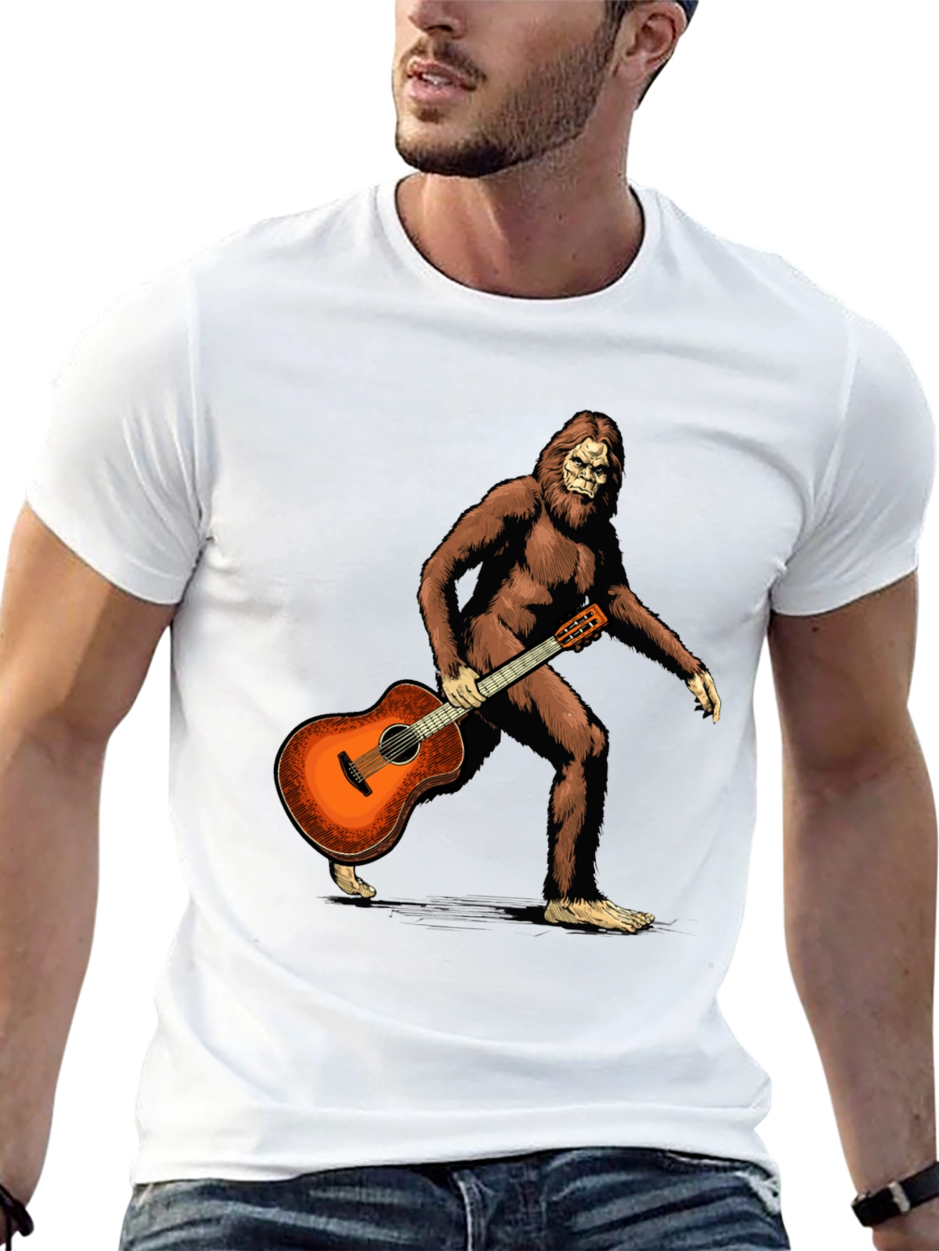 Sasquatch Guitarist Graphic Tee - Black