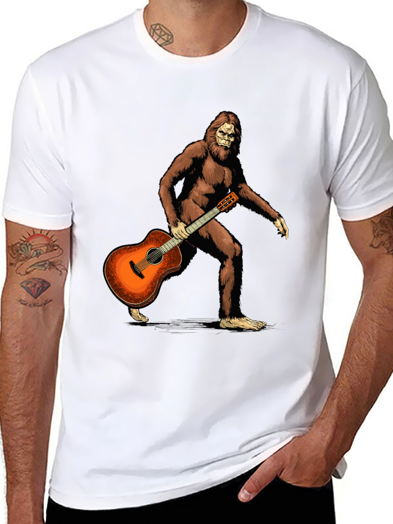 Sasquatch Guitarist Graphic Tee - Black