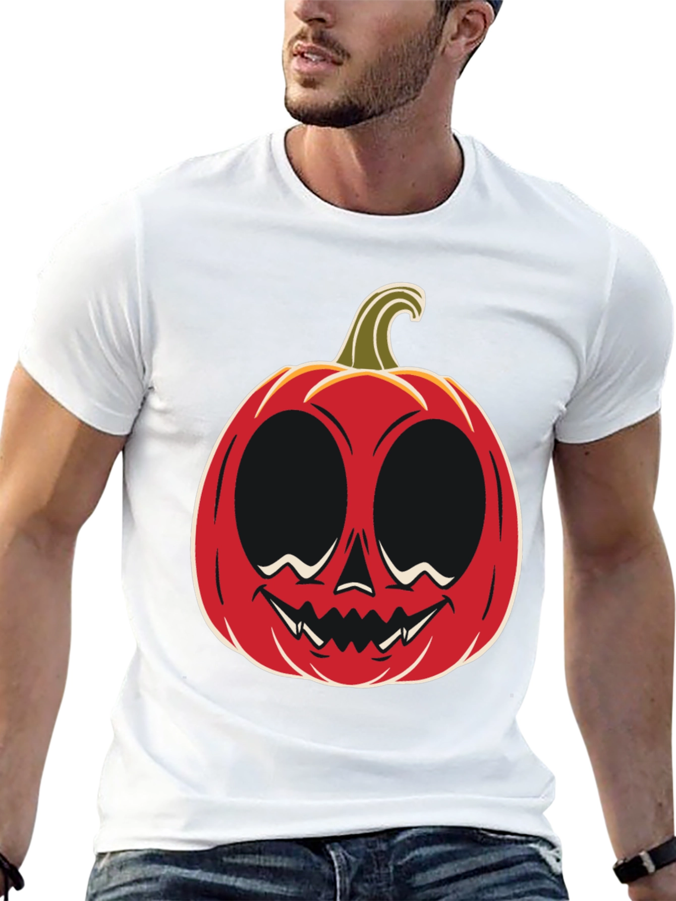 Halloween Pumpkin Face Graphic Tee