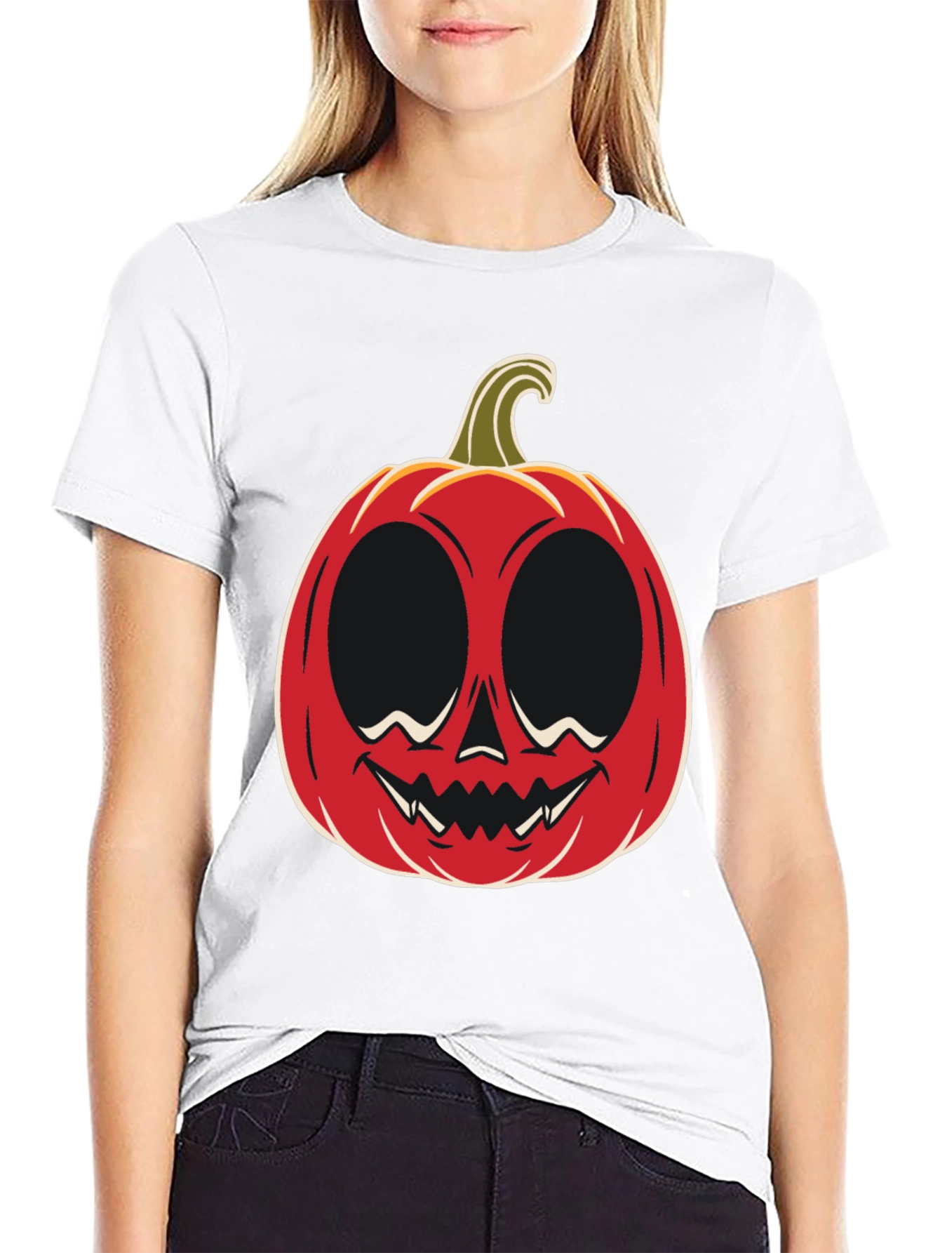Halloween Pumpkin Face Graphic Tee