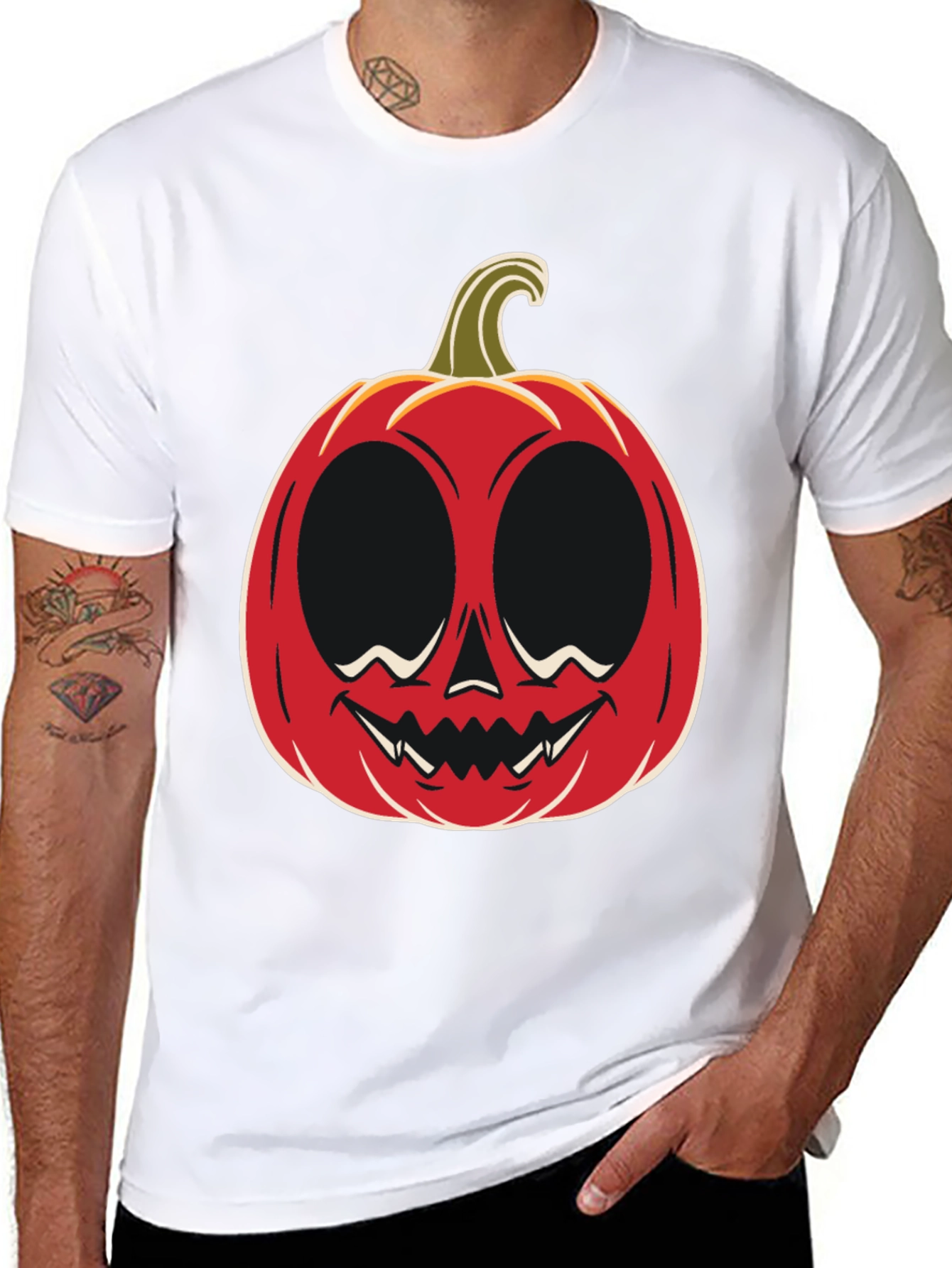 Halloween Pumpkin Face Graphic Tee
