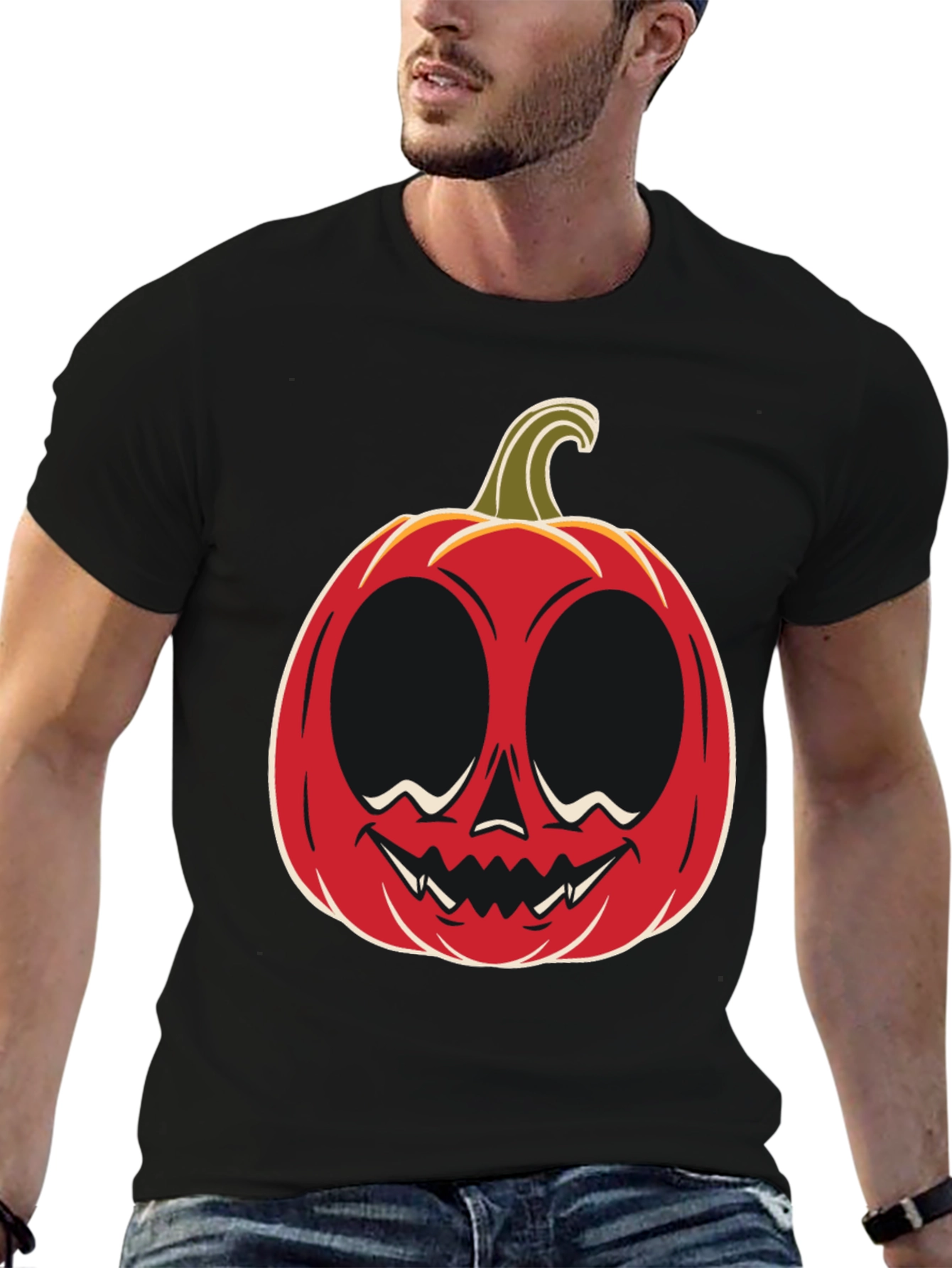 Halloween Pumpkin Face Graphic Tee
