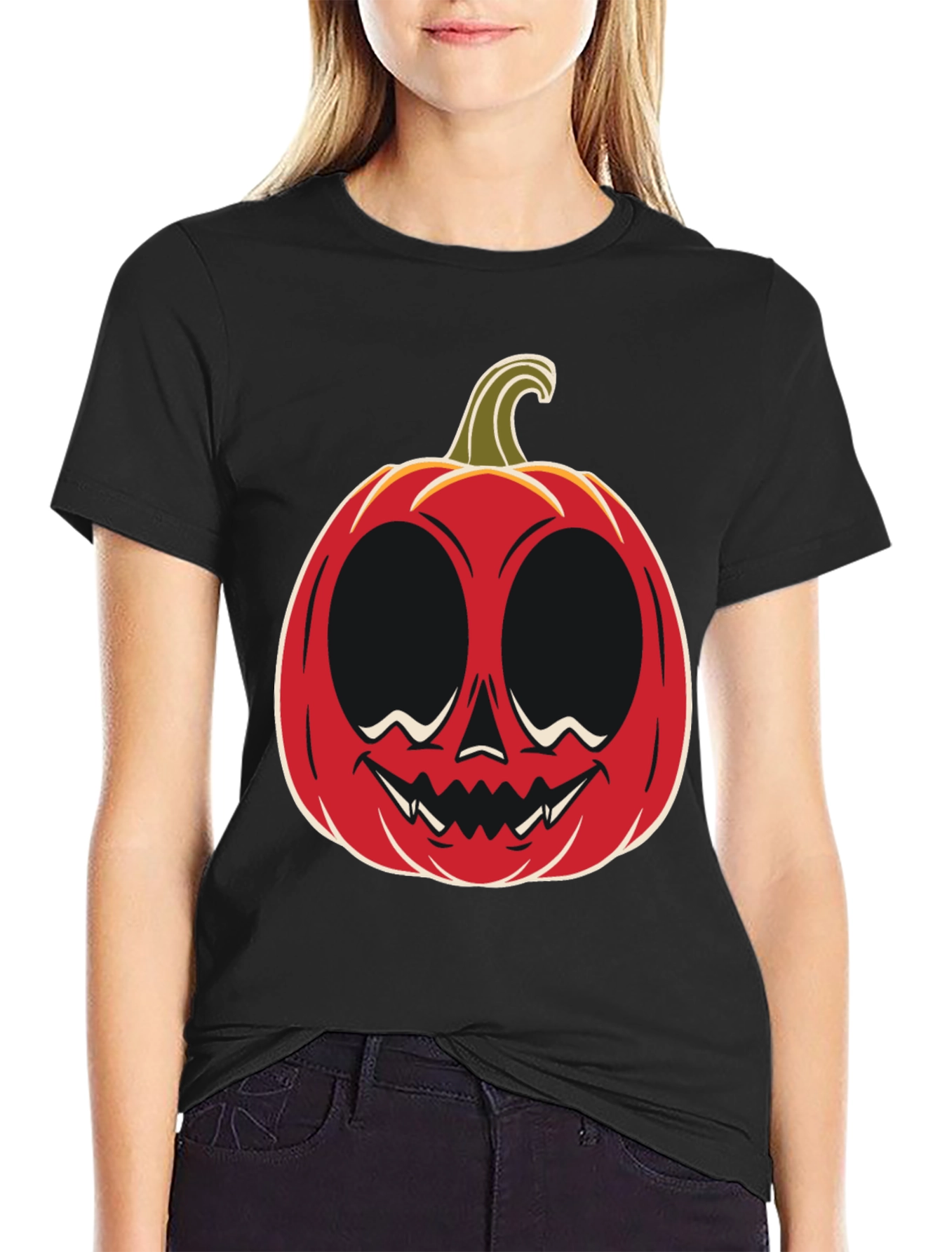 Halloween Pumpkin Face Graphic Tee
