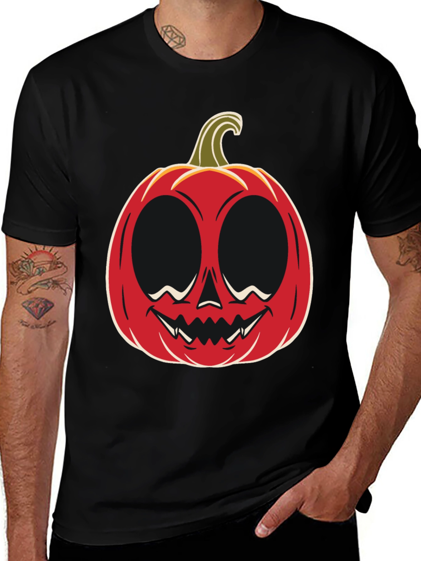 Halloween Pumpkin Face Graphic Tee