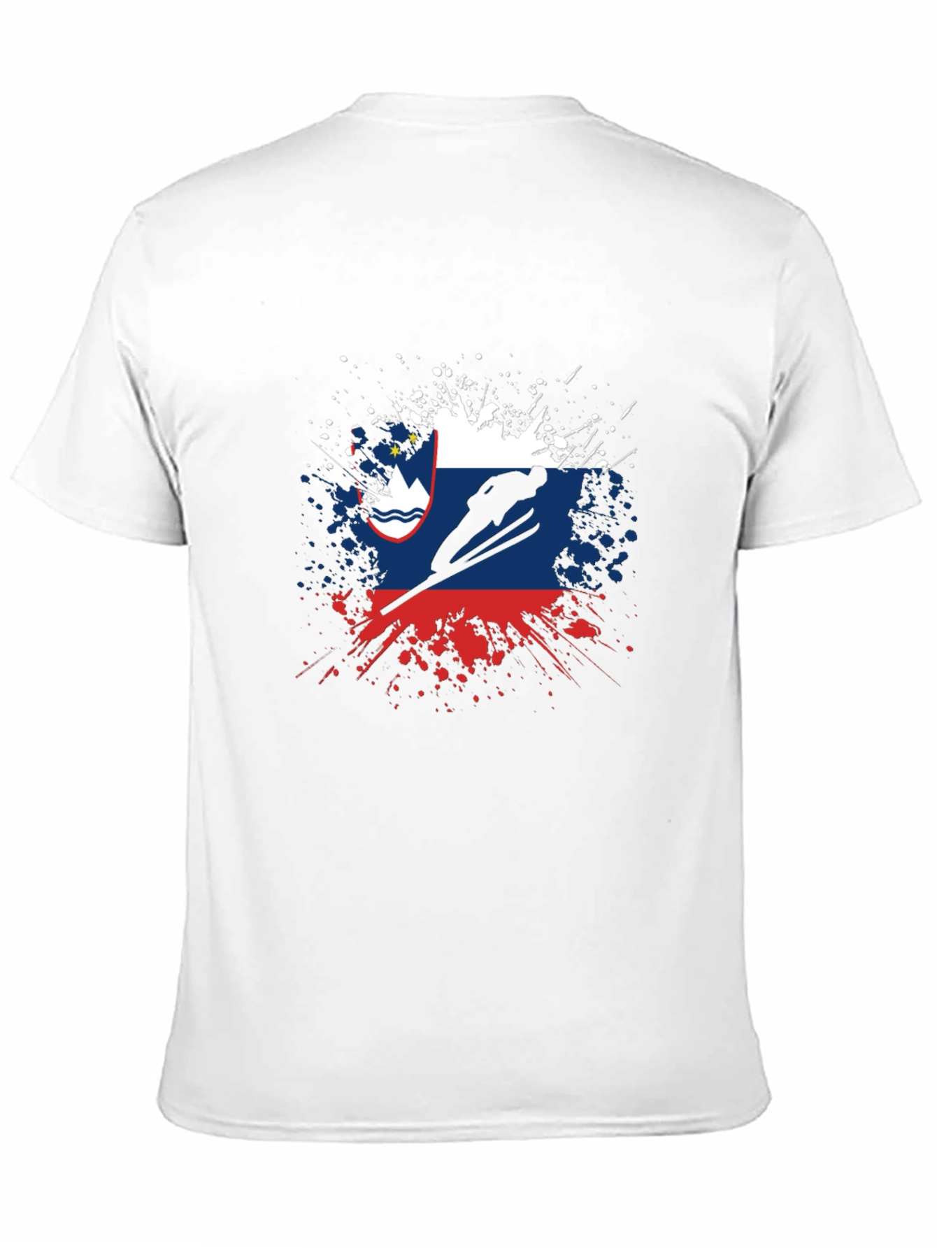 Slovenia Flag Ski Jumping Mens Black T-Shirt