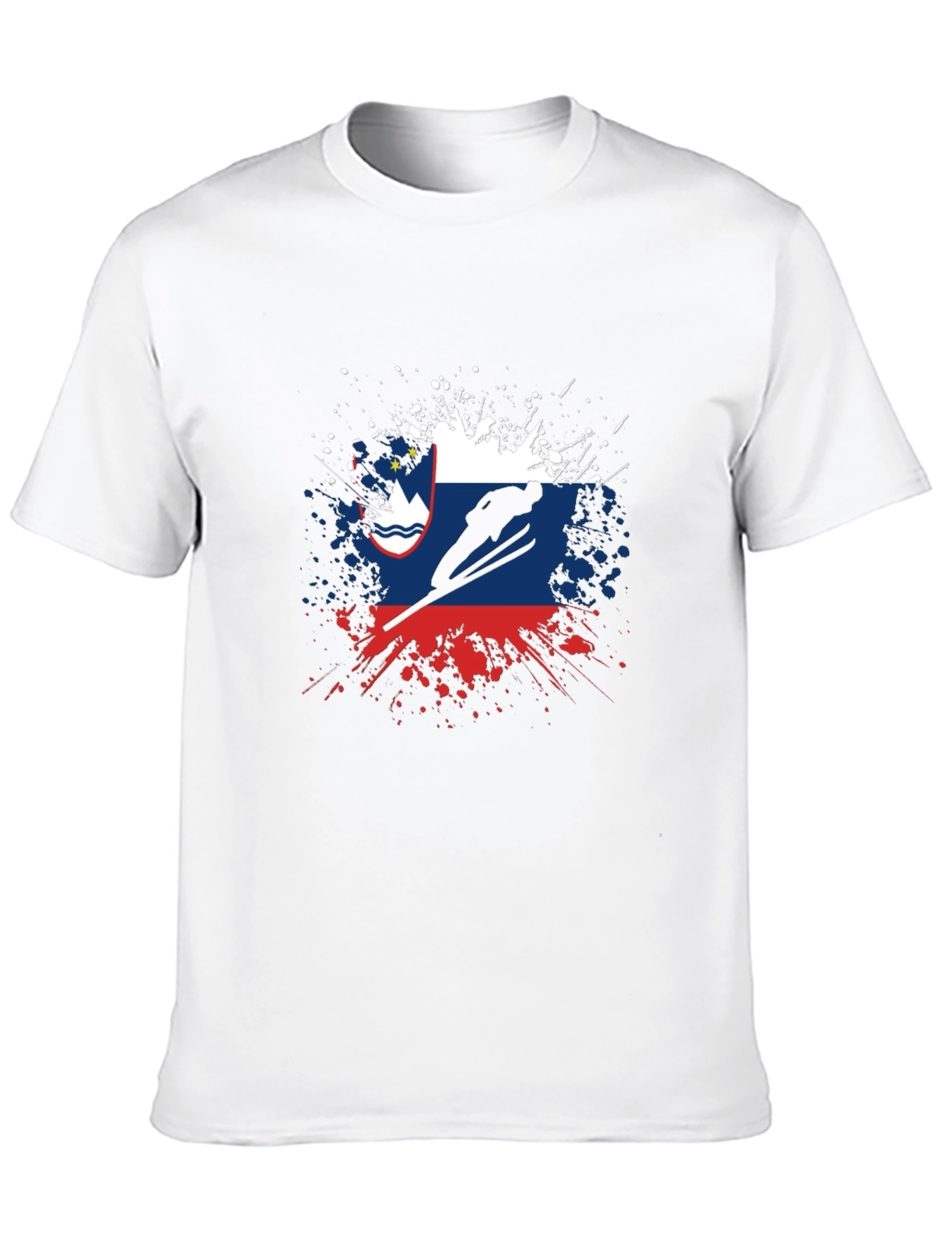 Slovenia Flag Ski Jumping Mens Black T-Shirt