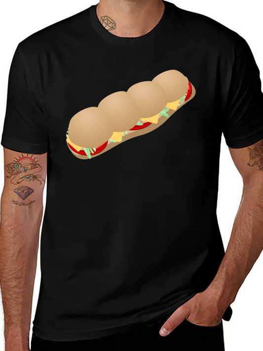 Sandwich Graphic Tee - Casual Black T-Shirt