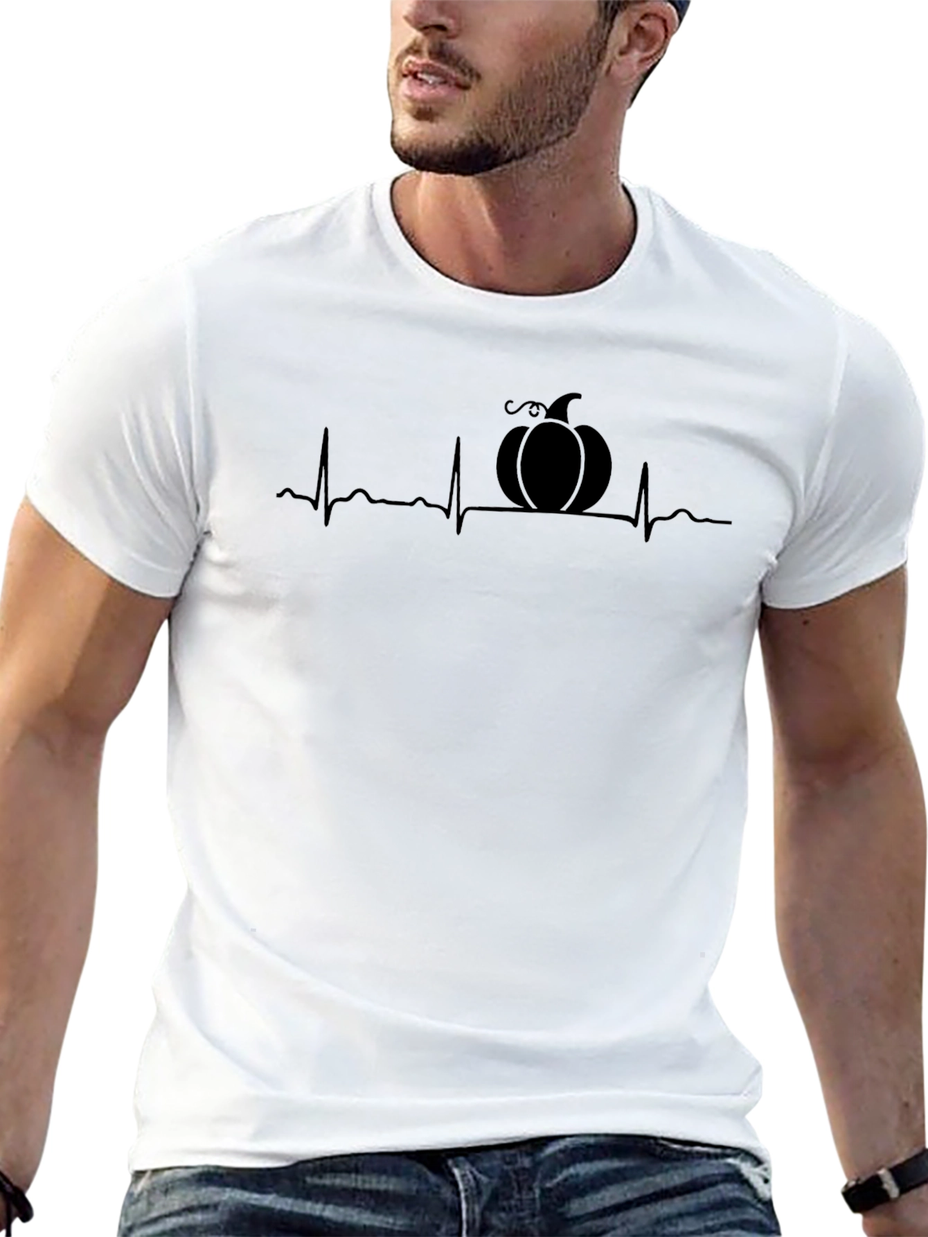 Pumpkin Heartbeat T-Shirt - Spooky Season Essential!