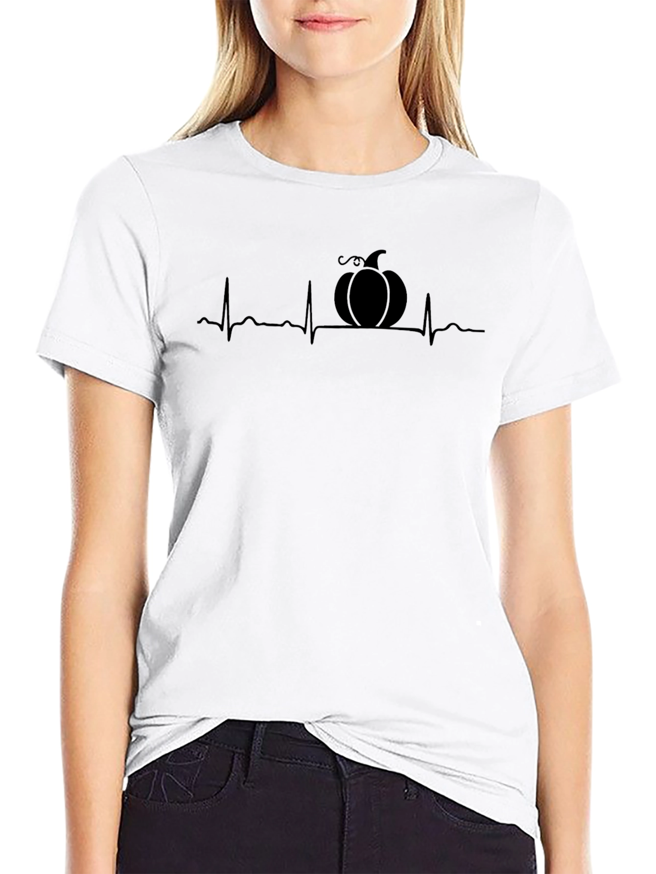 Pumpkin Heartbeat T-Shirt - Spooky Season Essential!