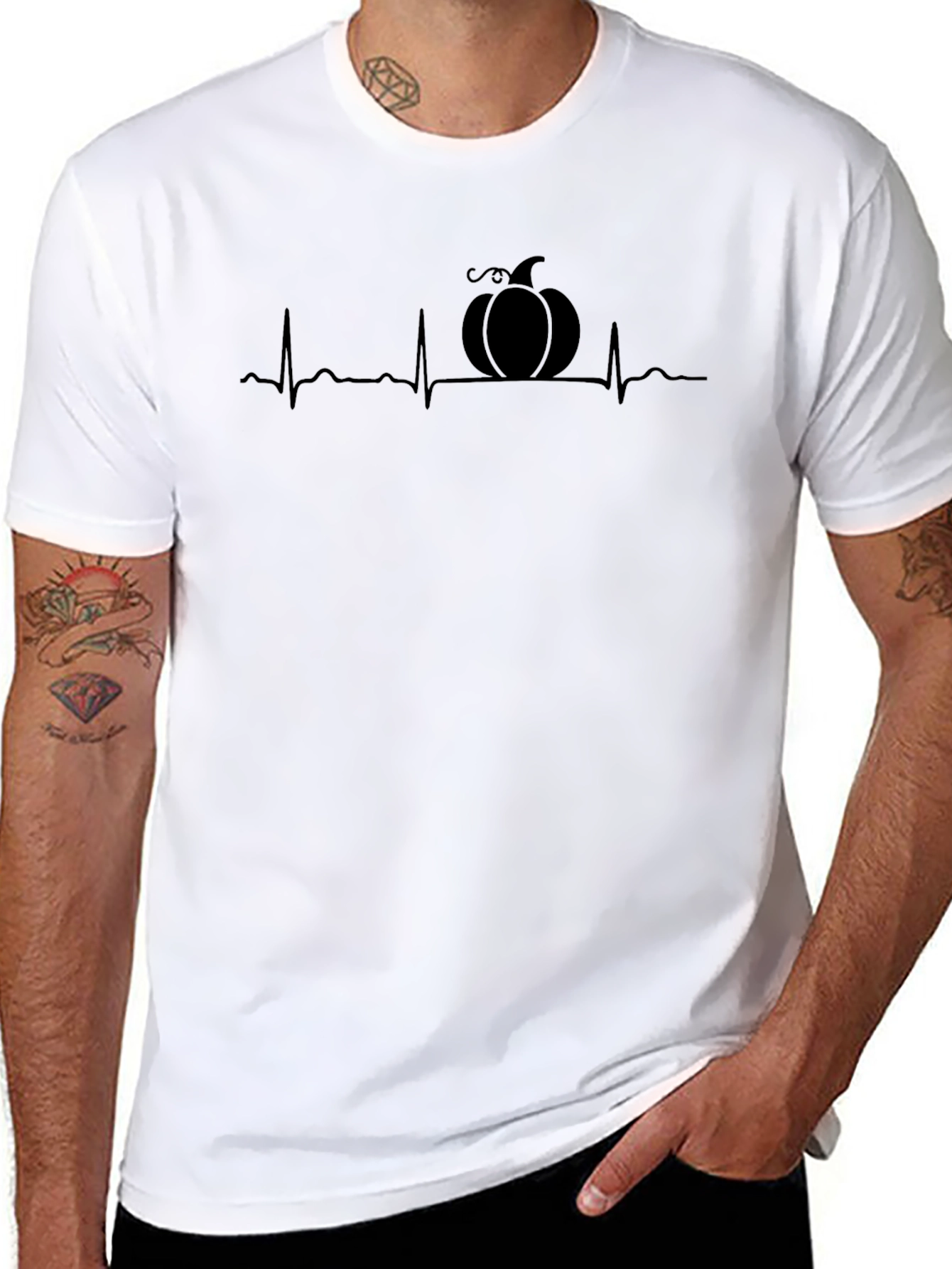 Pumpkin Heartbeat T-Shirt - Spooky Season Essential!