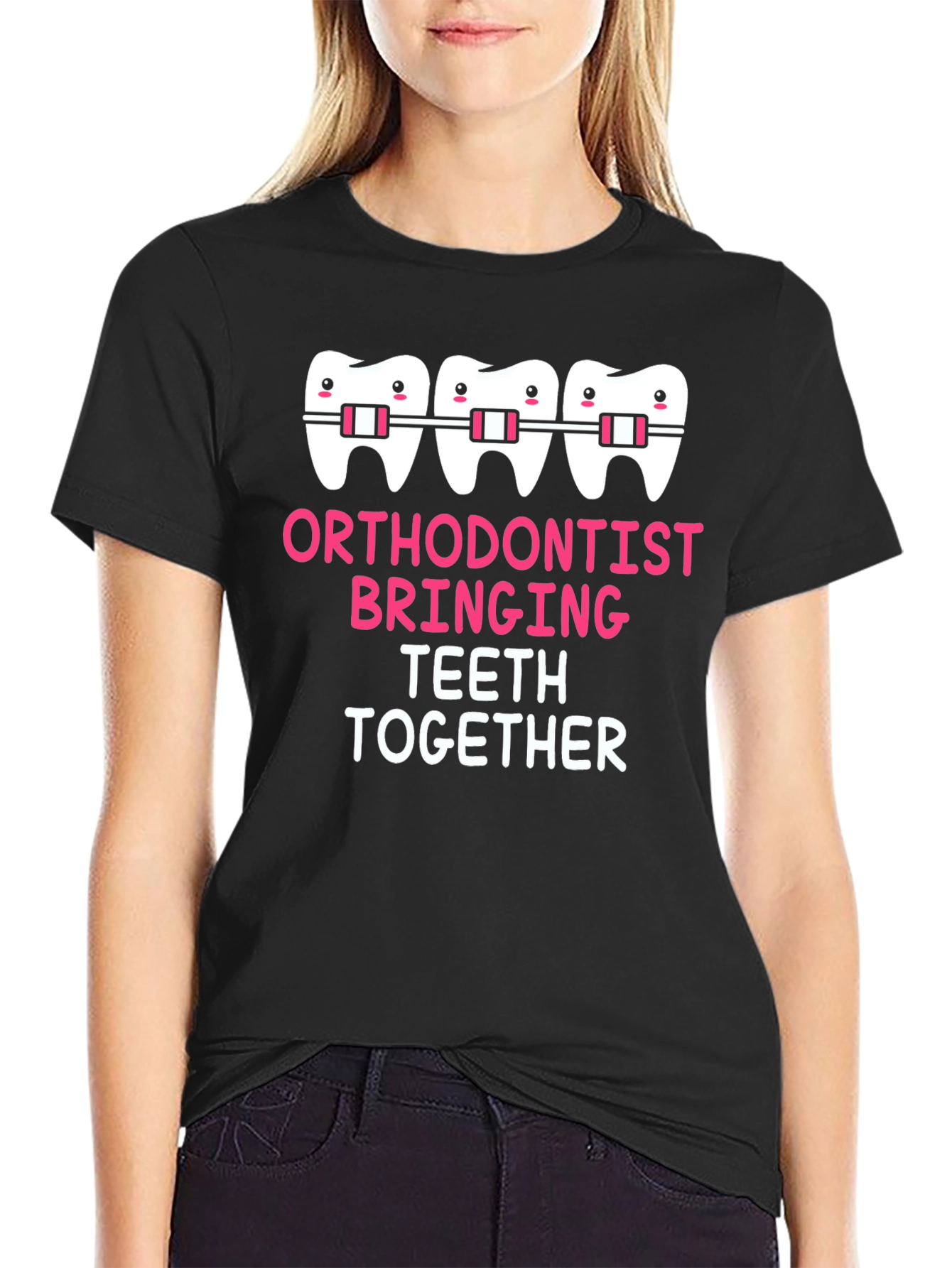 Orthodontist Bringing Teeth Together Graphic Tee