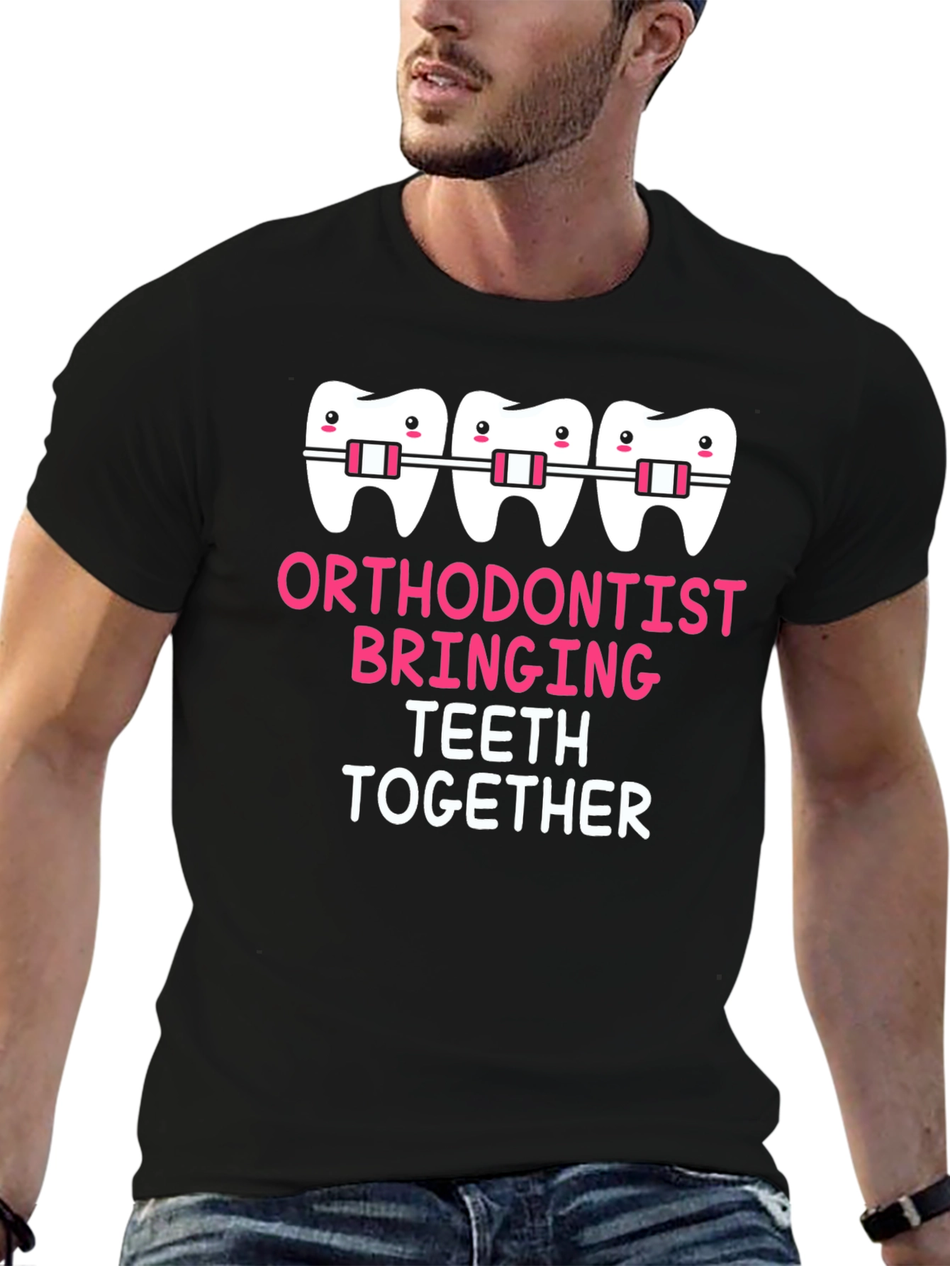 Orthodontist Bringing Teeth Together Graphic Tee