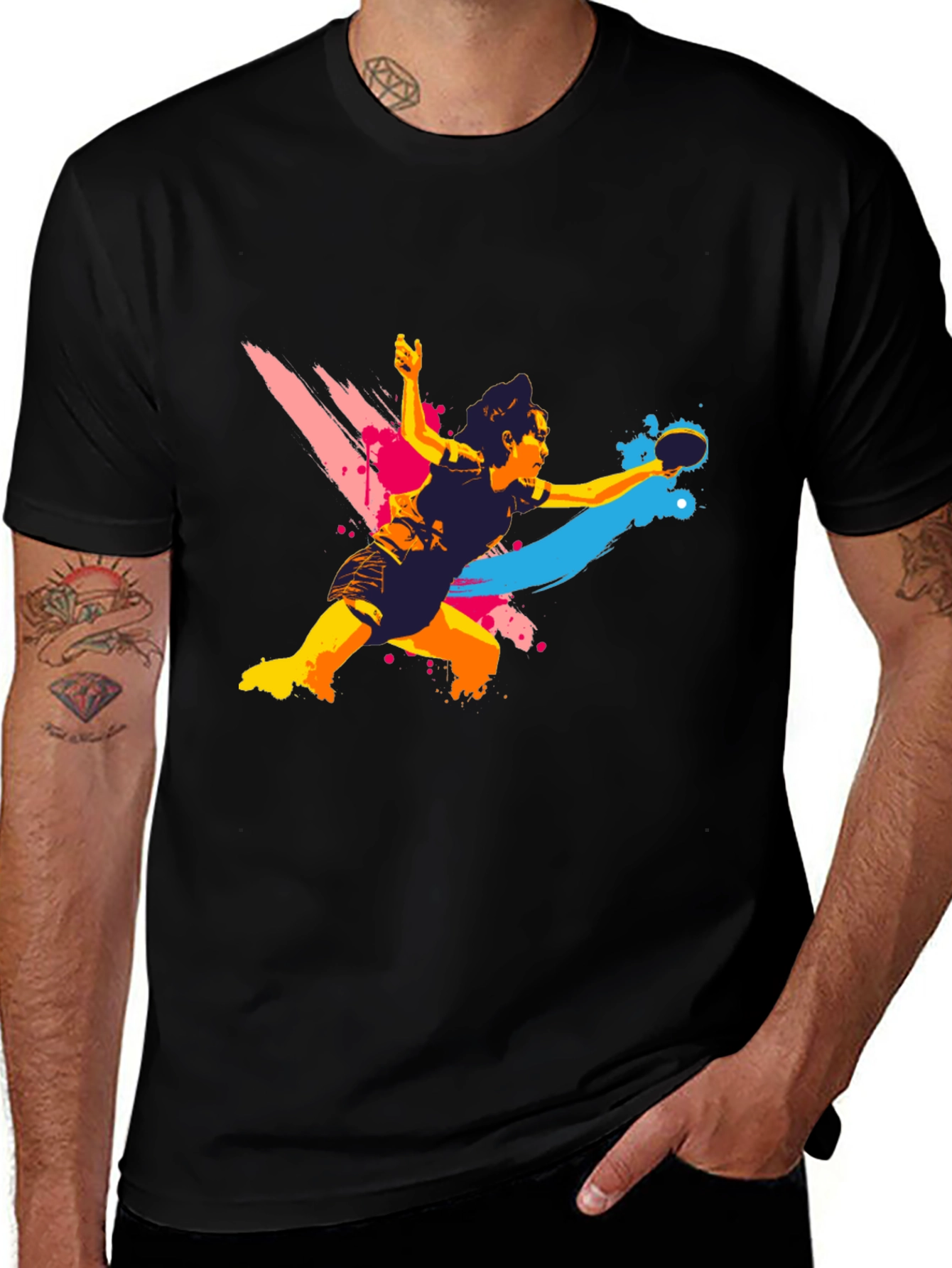 Ping Pong Player Graphic T-Shirt