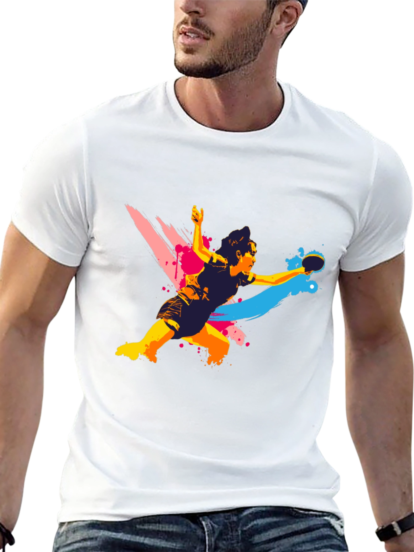 Ping Pong Player Graphic T-Shirt