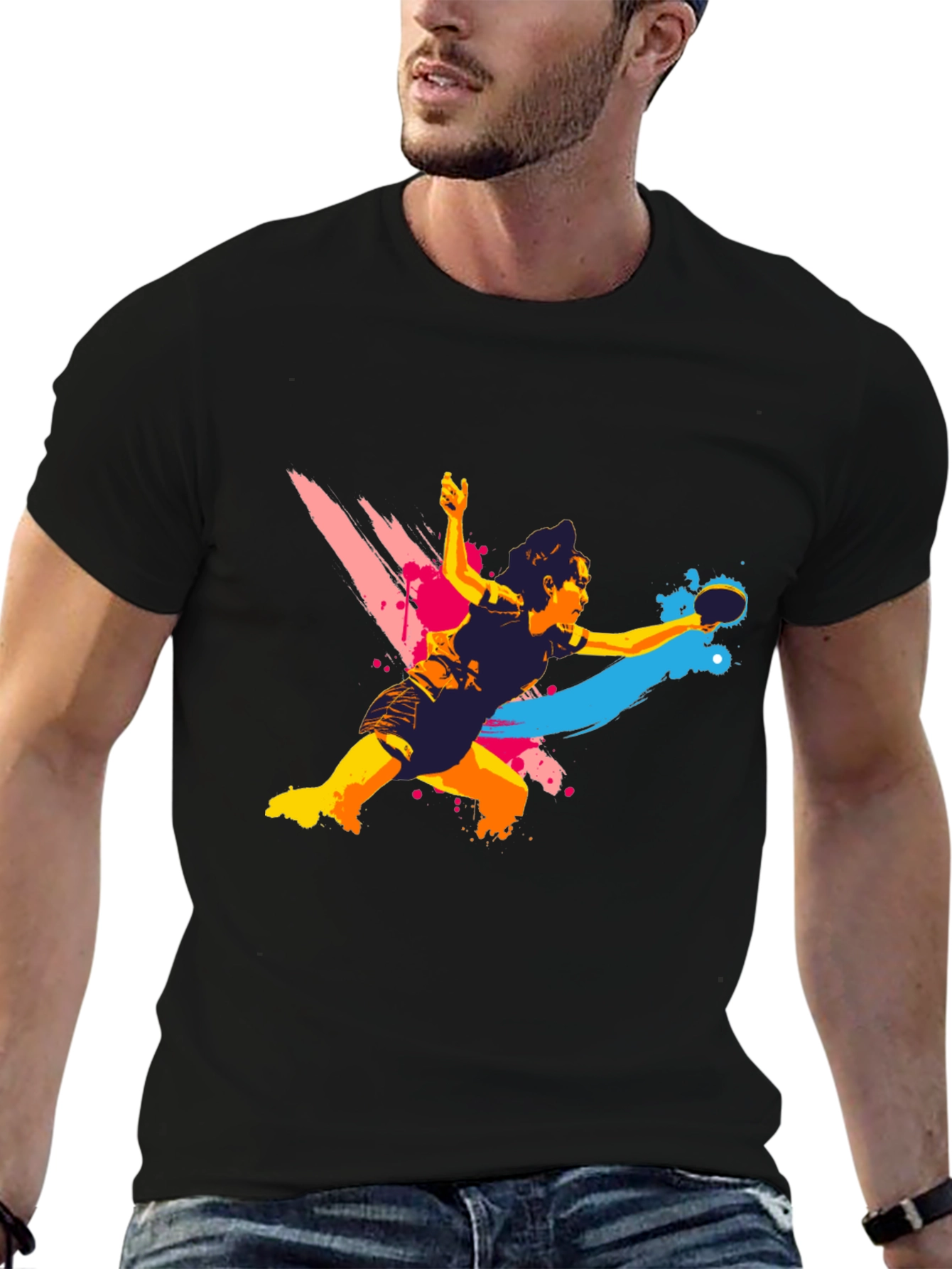 Ping Pong Player Graphic T-Shirt