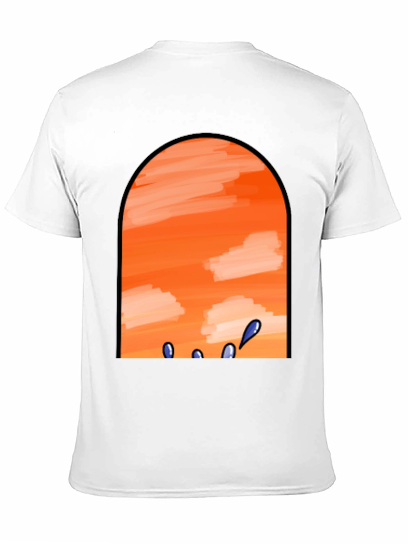 Sunset View Graphic Tee - Black Cotton Casual T-Shirt