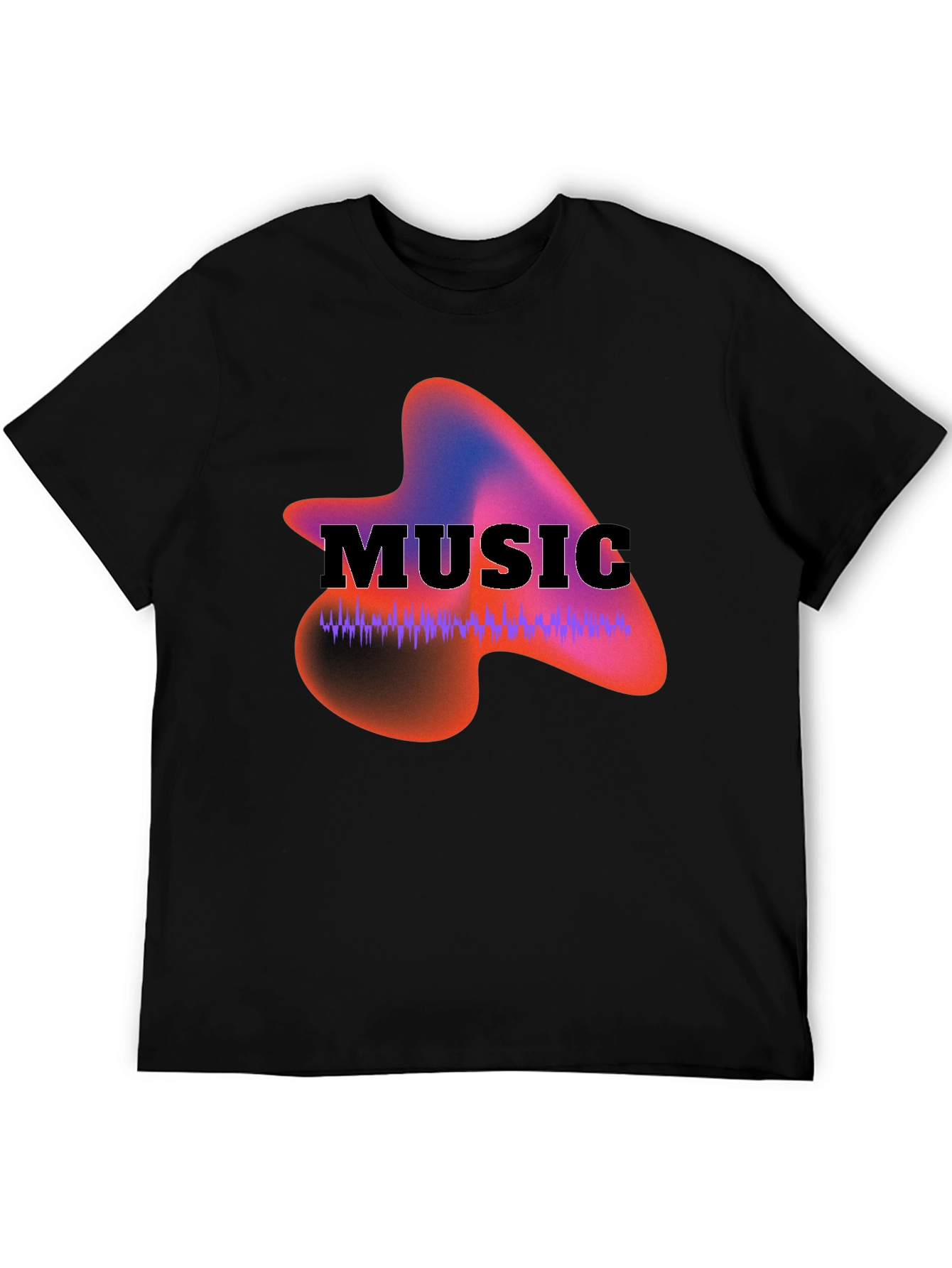 Music Waveform Graphic Black T-Shirt