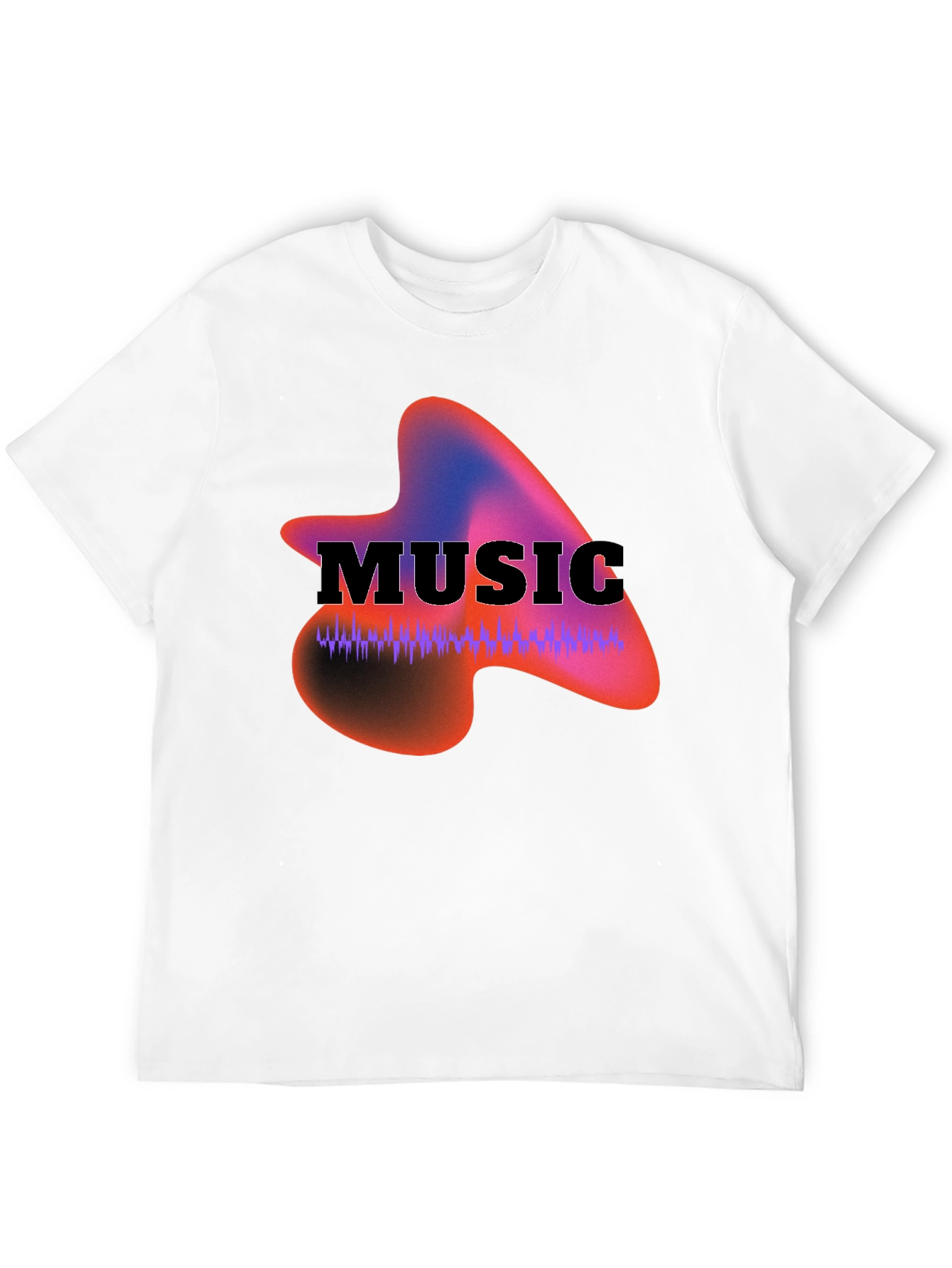 Music Waveform Graphic Black T-Shirt