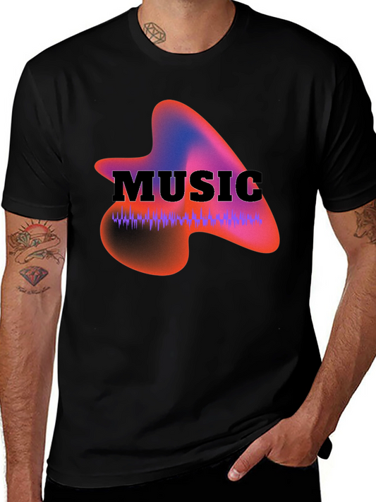 Music Waveform Graphic Black T-Shirt