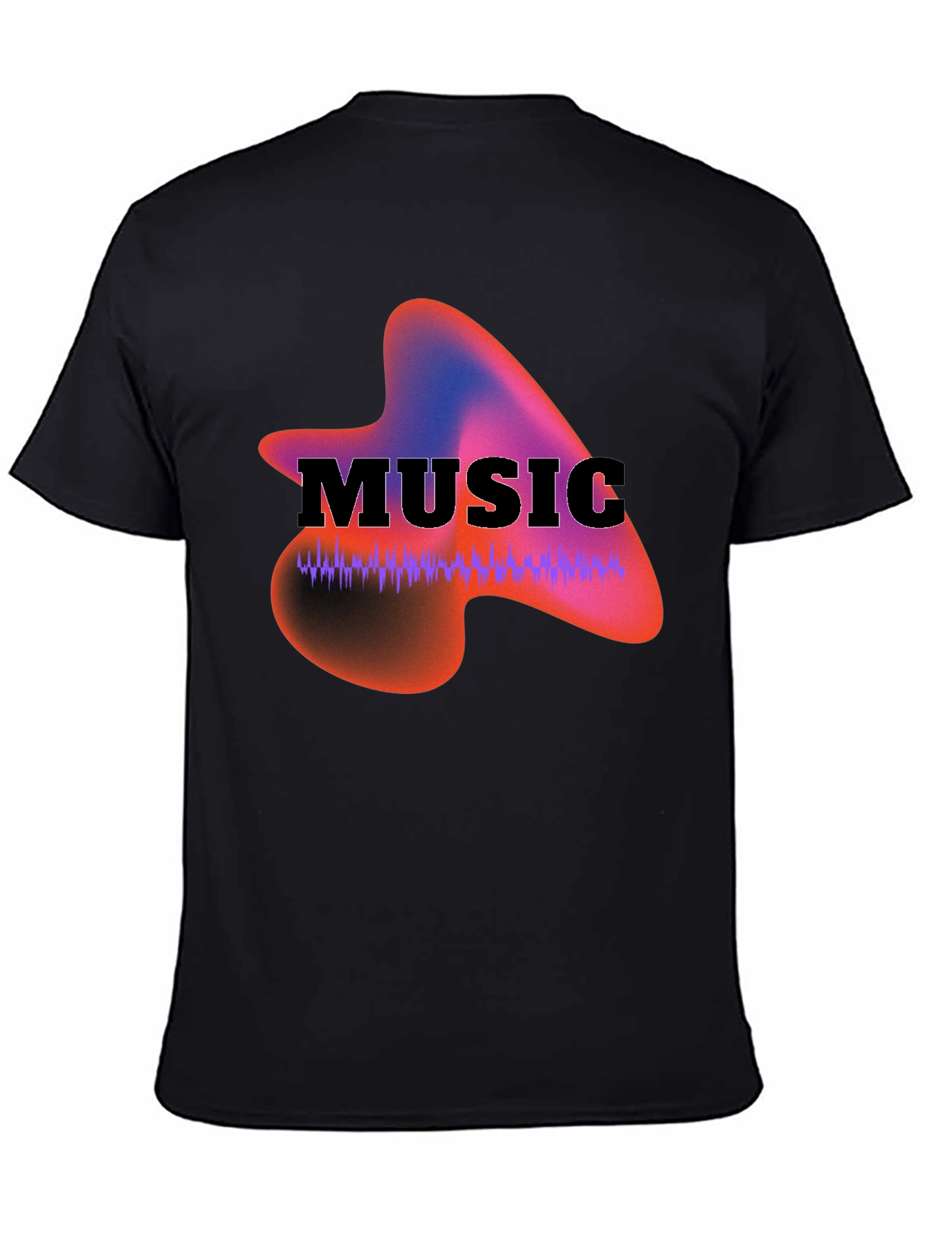 Music Waveform Graphic Black T-Shirt