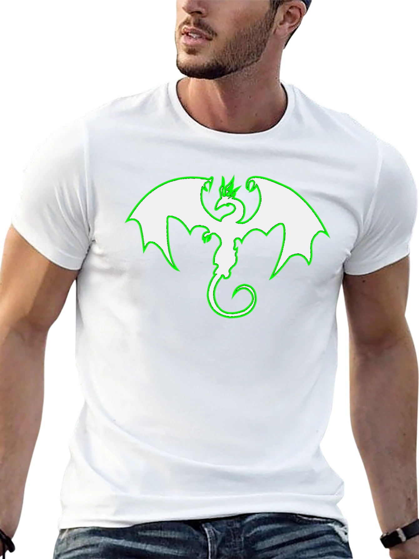 Dragon Graphic Tee - Black Cotton Blend Shirt