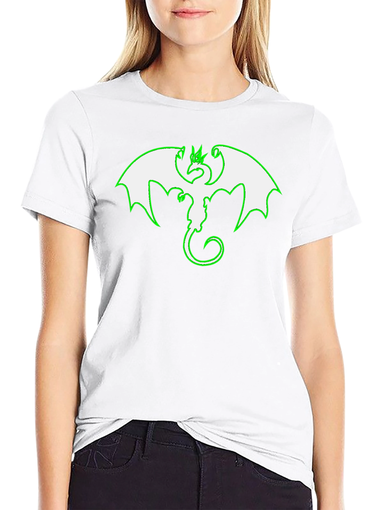 Dragon Graphic Tee - Black Cotton Blend Shirt