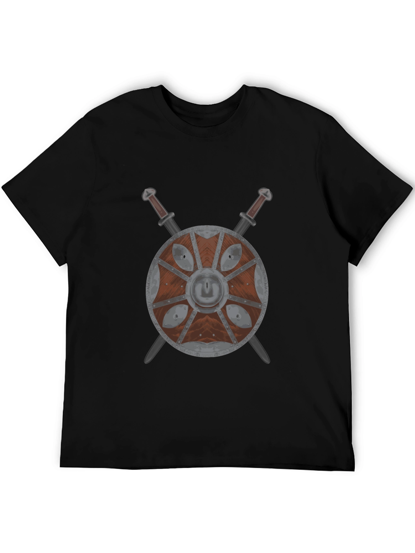 Viking Shield & Swords Black T-Shirt
