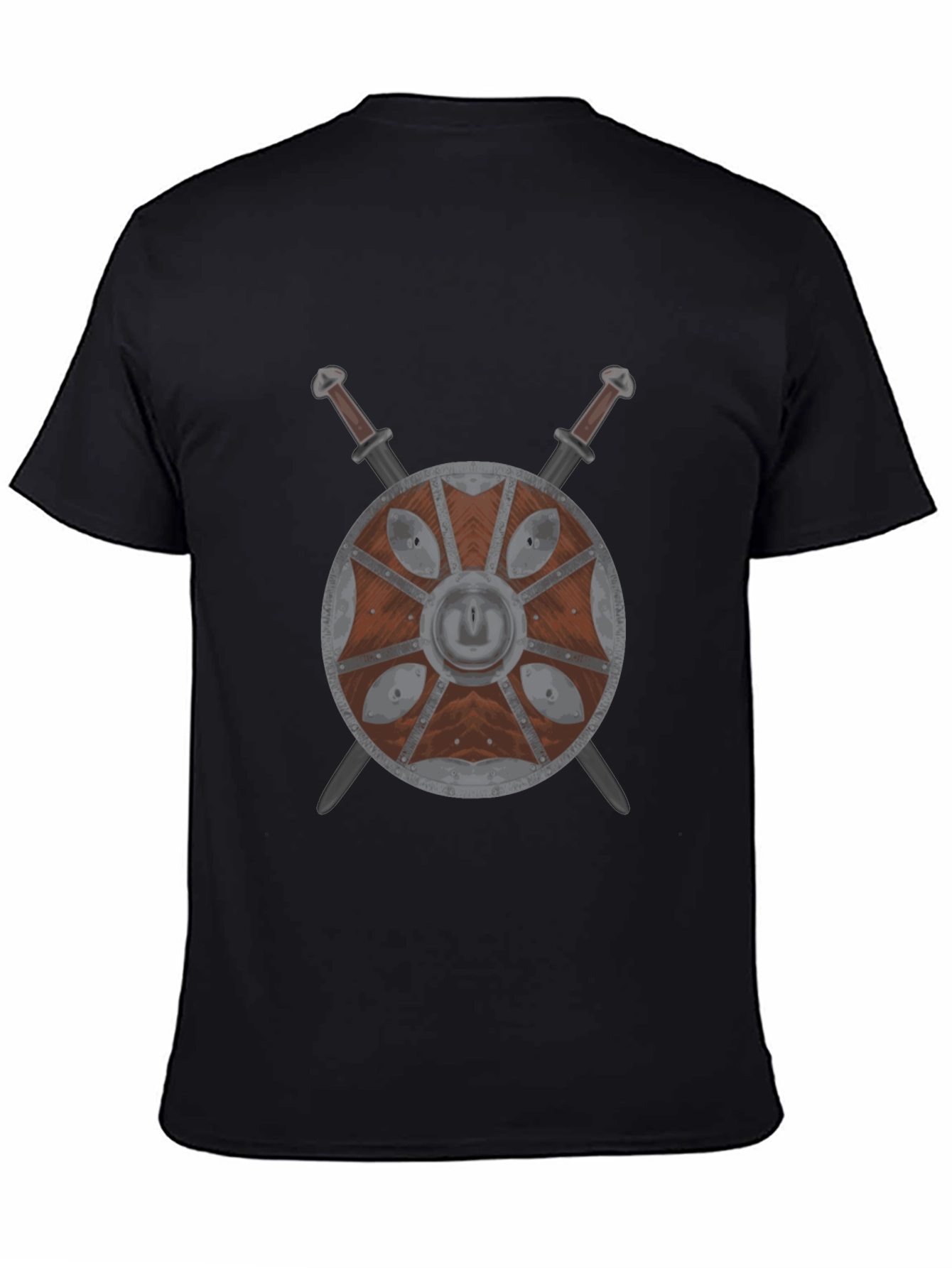 Viking Shield & Swords Black T-Shirt