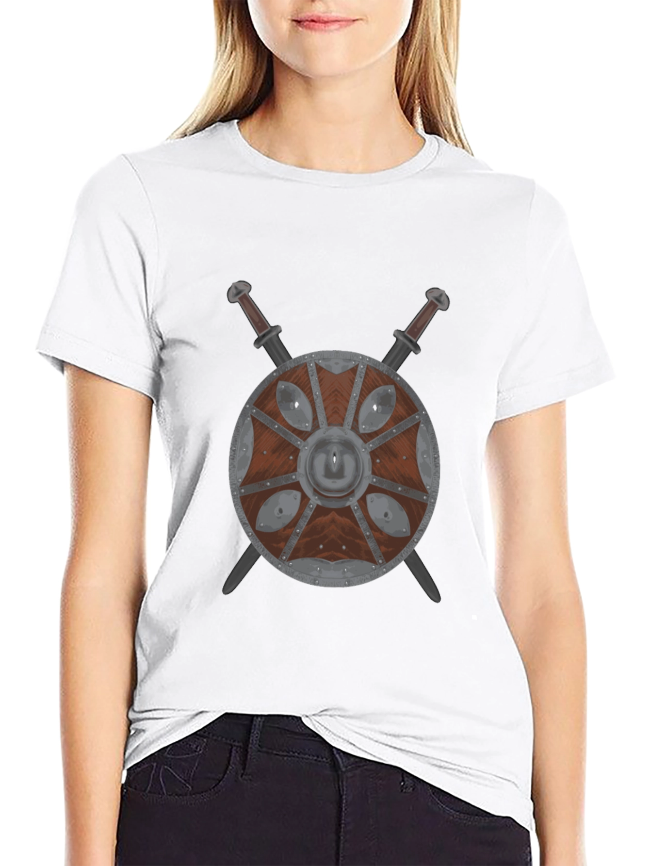 Viking Shield & Swords Black T-Shirt