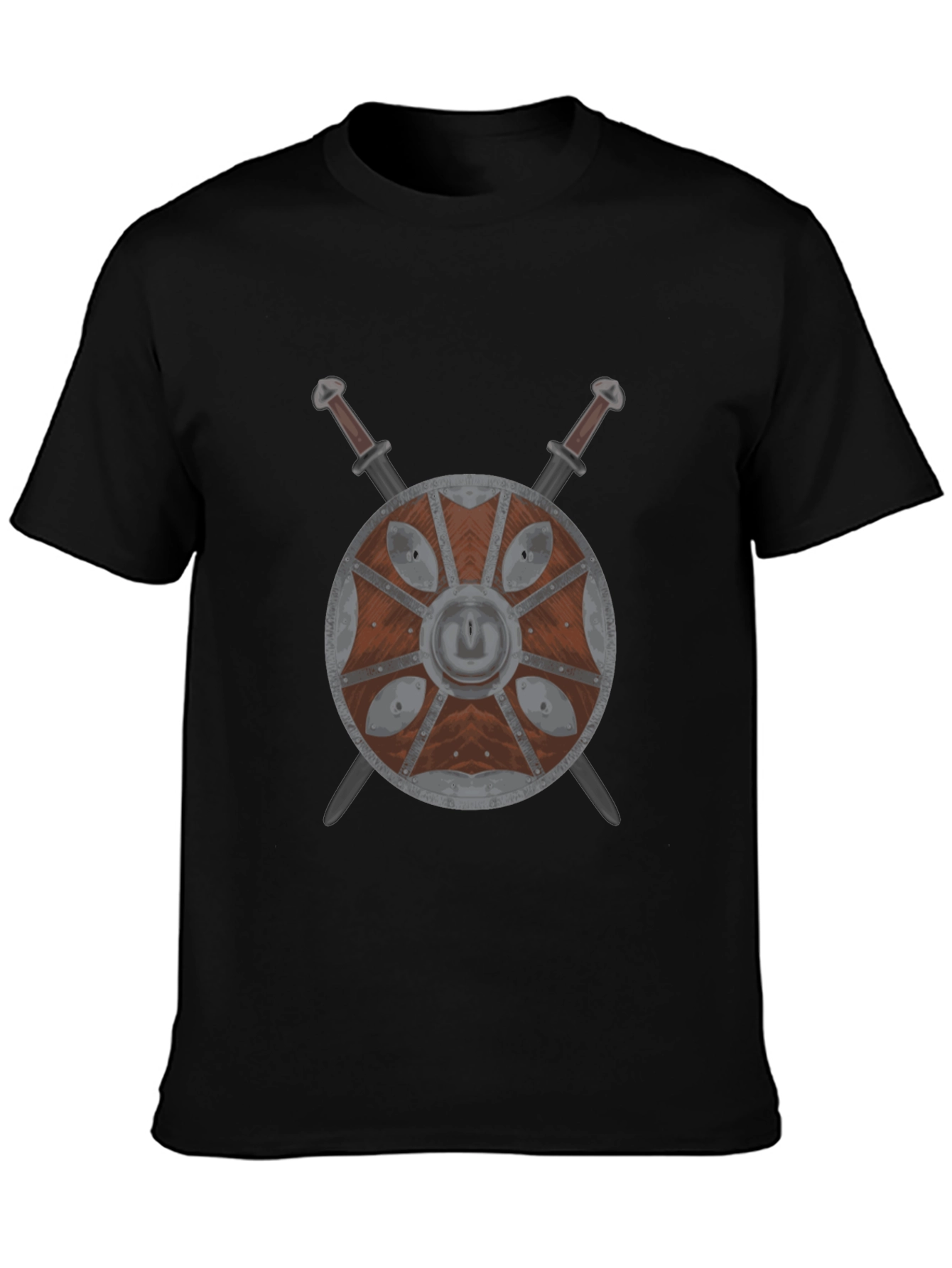 Viking Shield & Swords Black T-Shirt