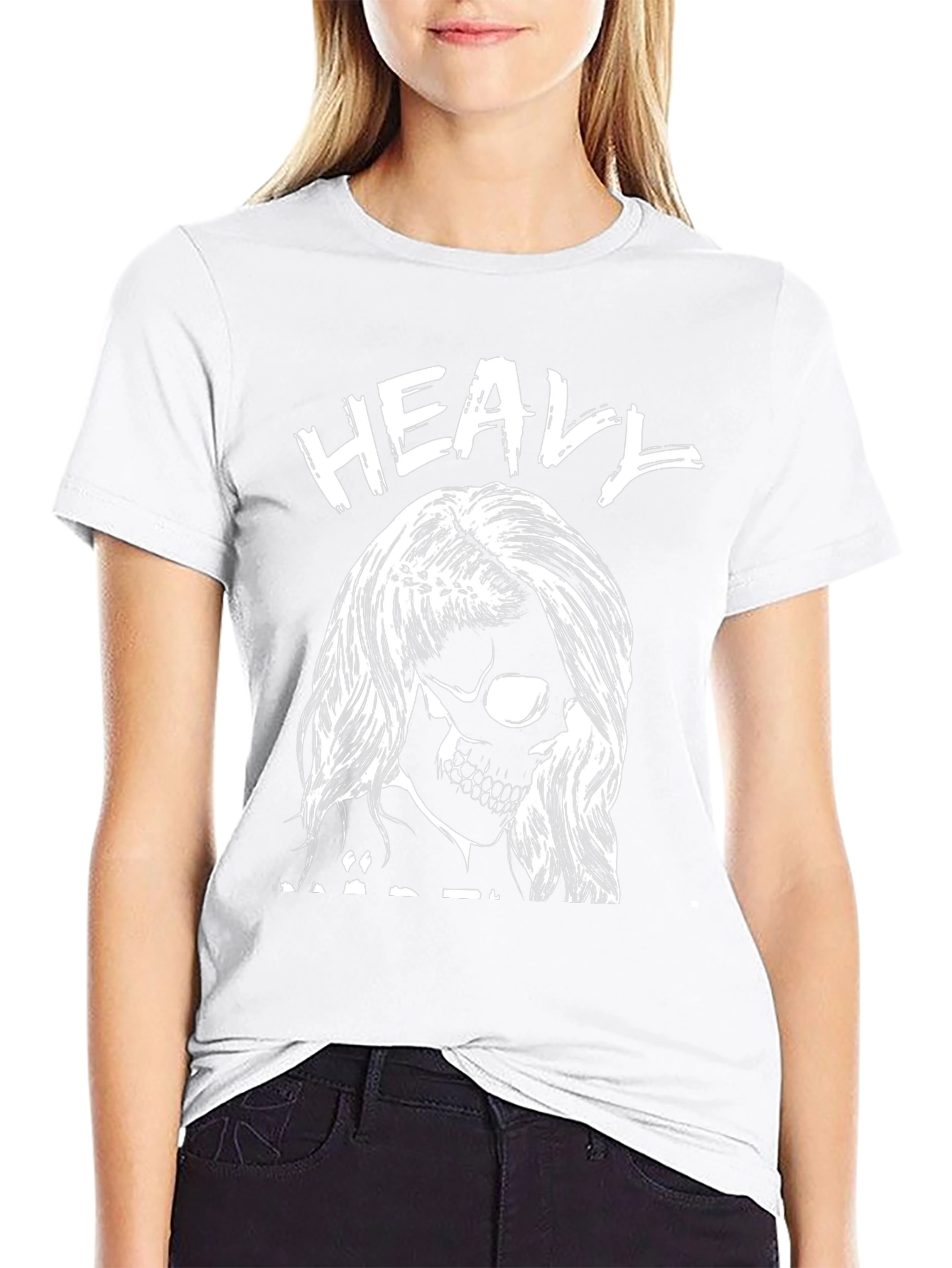 Heavy Metal Skull Graphic Black T-Shirt